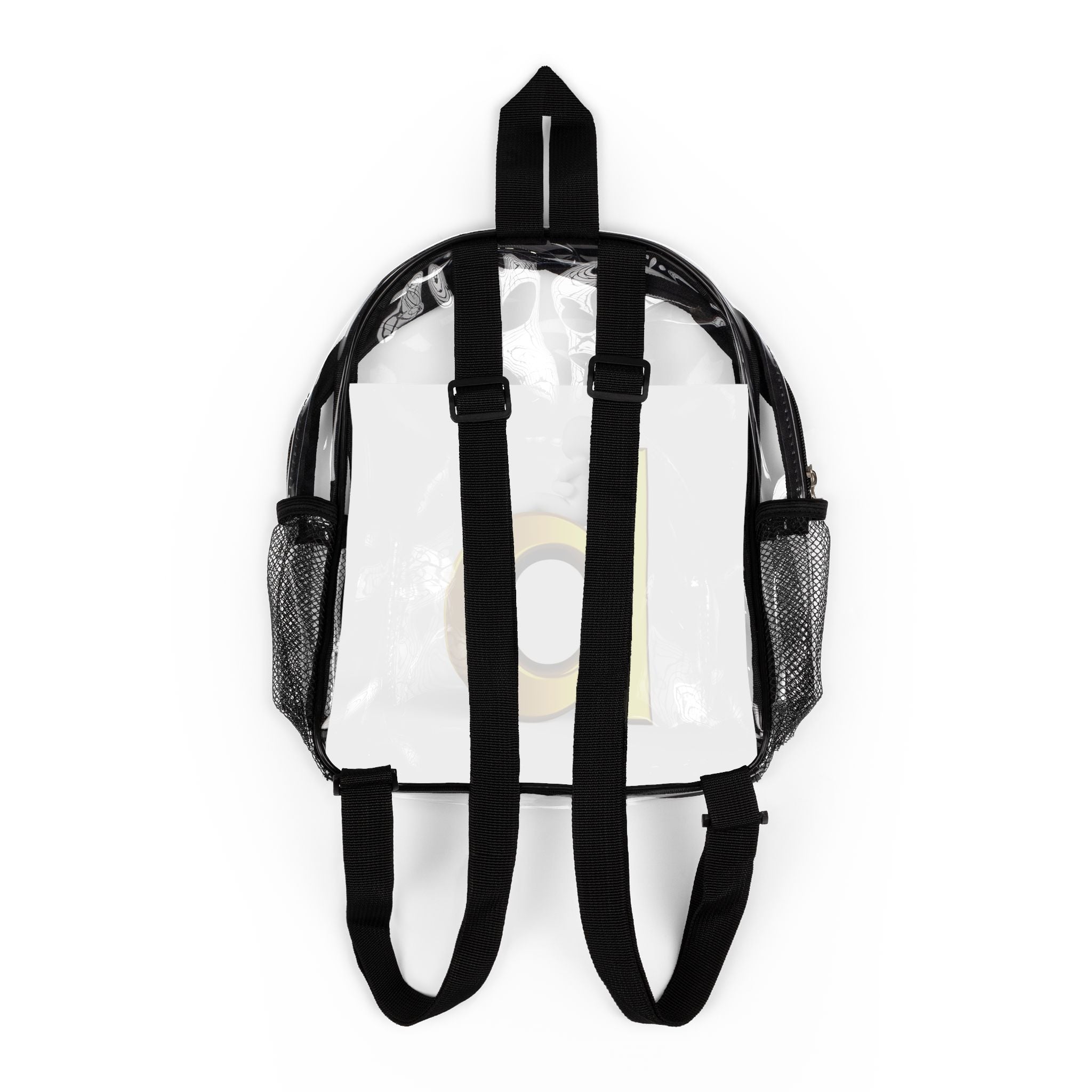 Yellow Letter B Monogram Clear Stadium Backpack | Transparent School Bag
