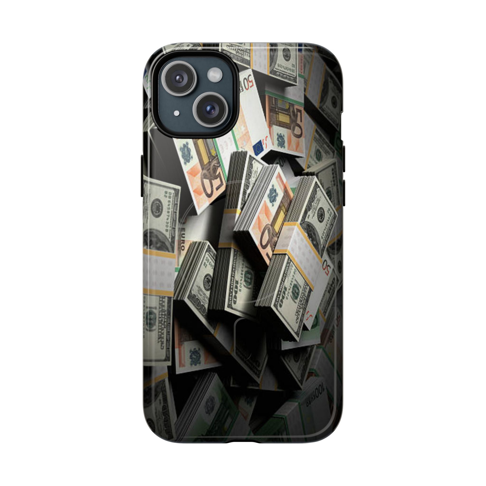 Coque de téléphone Argent Empilé | Coque magnétique robuste