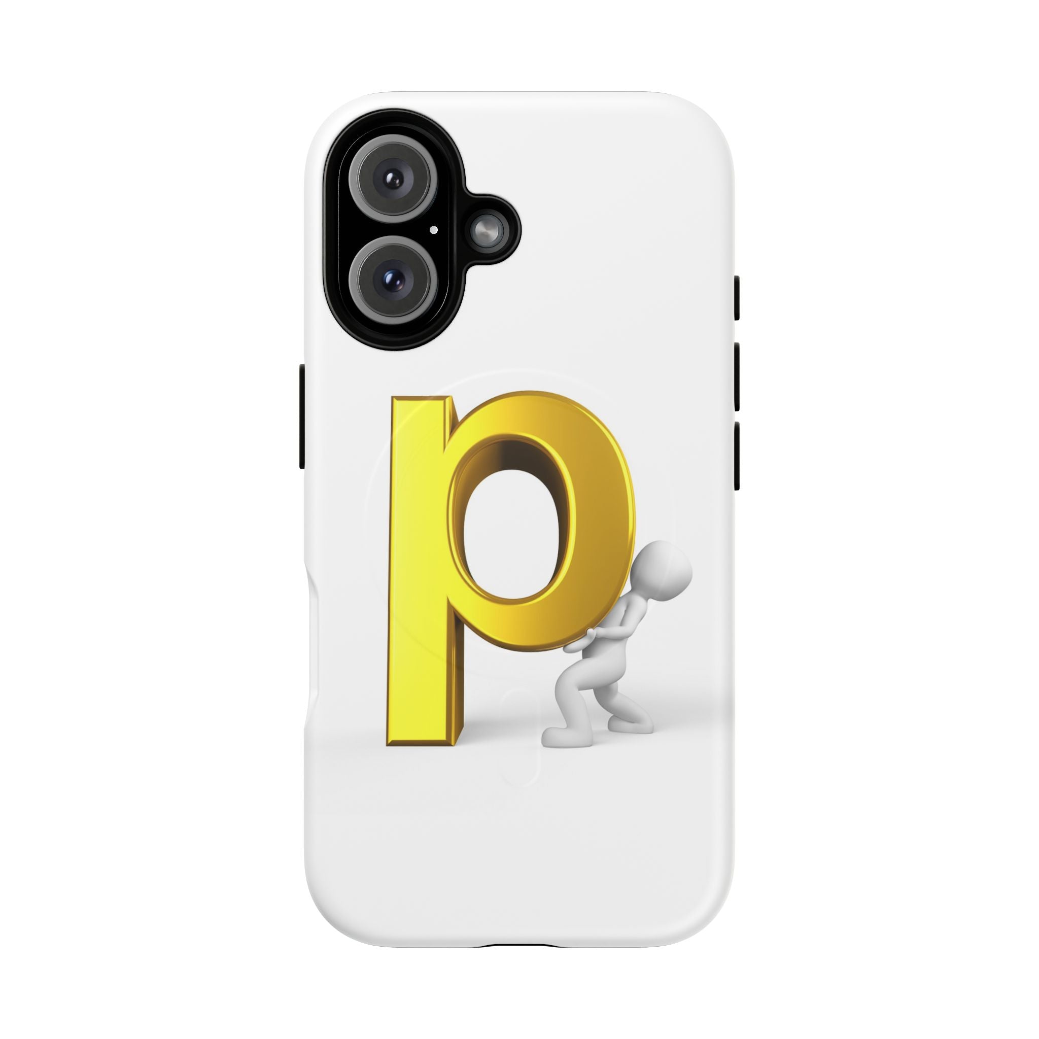 3D Gold Letter P Phone Case | Tough Magnetic Phone Case