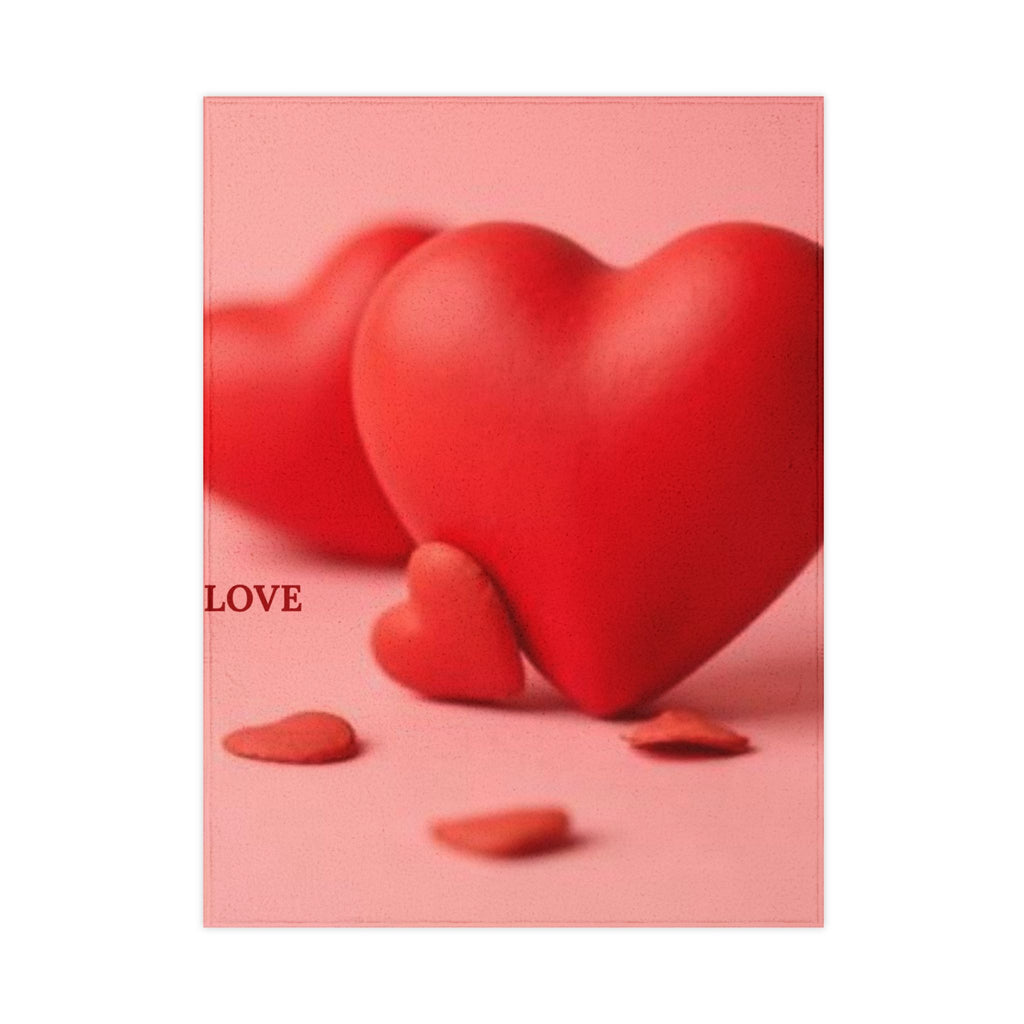 Red Heart Love Toddler Blanket | Valentine Hearts, Pink Background