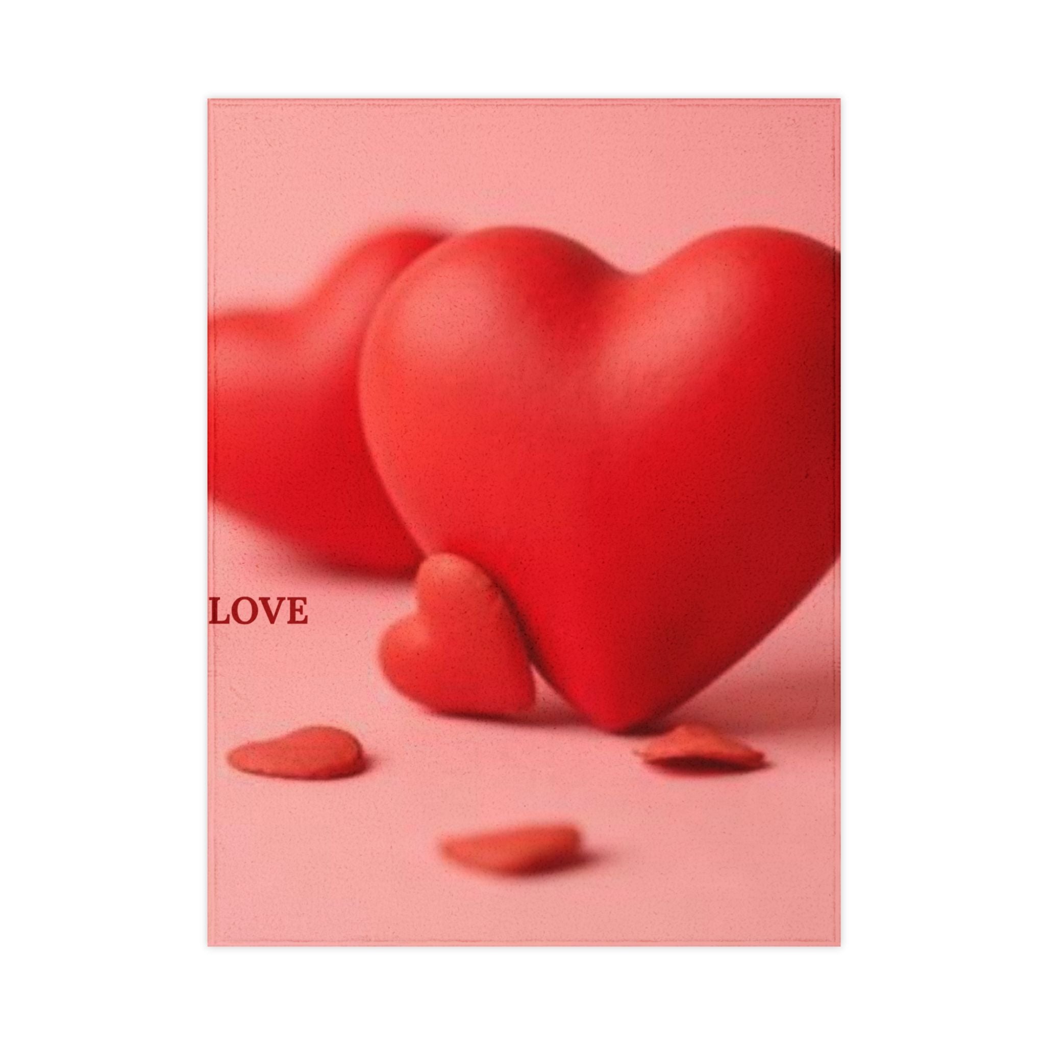 Red Heart Love Toddler Blanket | Valentine Hearts, Pink Background