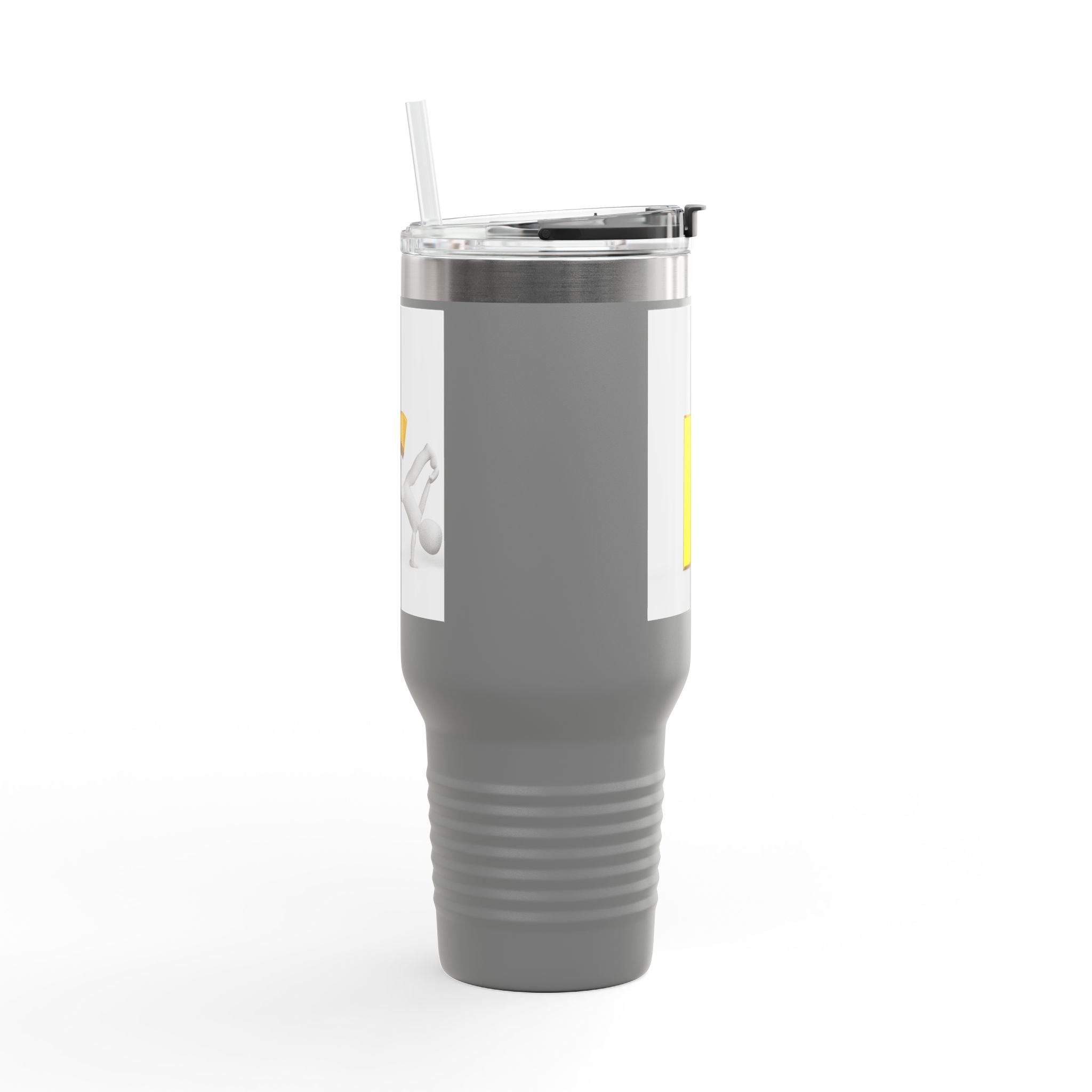 Yellow Letter R Character Travel Mug | 40oz Insulated Tumbler