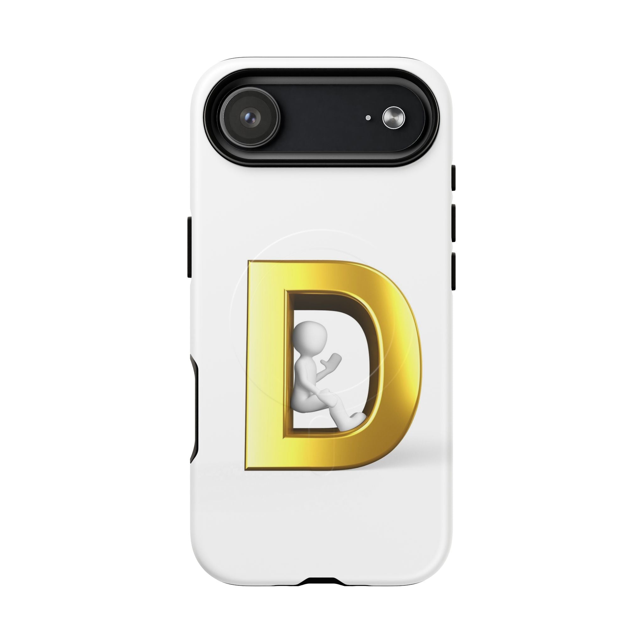 Coque de téléphone à monogramme lettre D or | Coque magnétique résistante