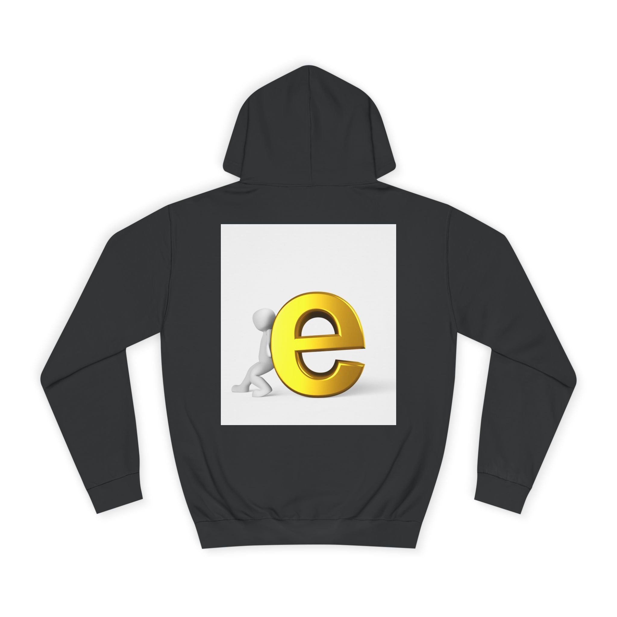 3D Gold Letter E Hoodie | Minimal Alphabet Monogram | Initial Sweatshirt
