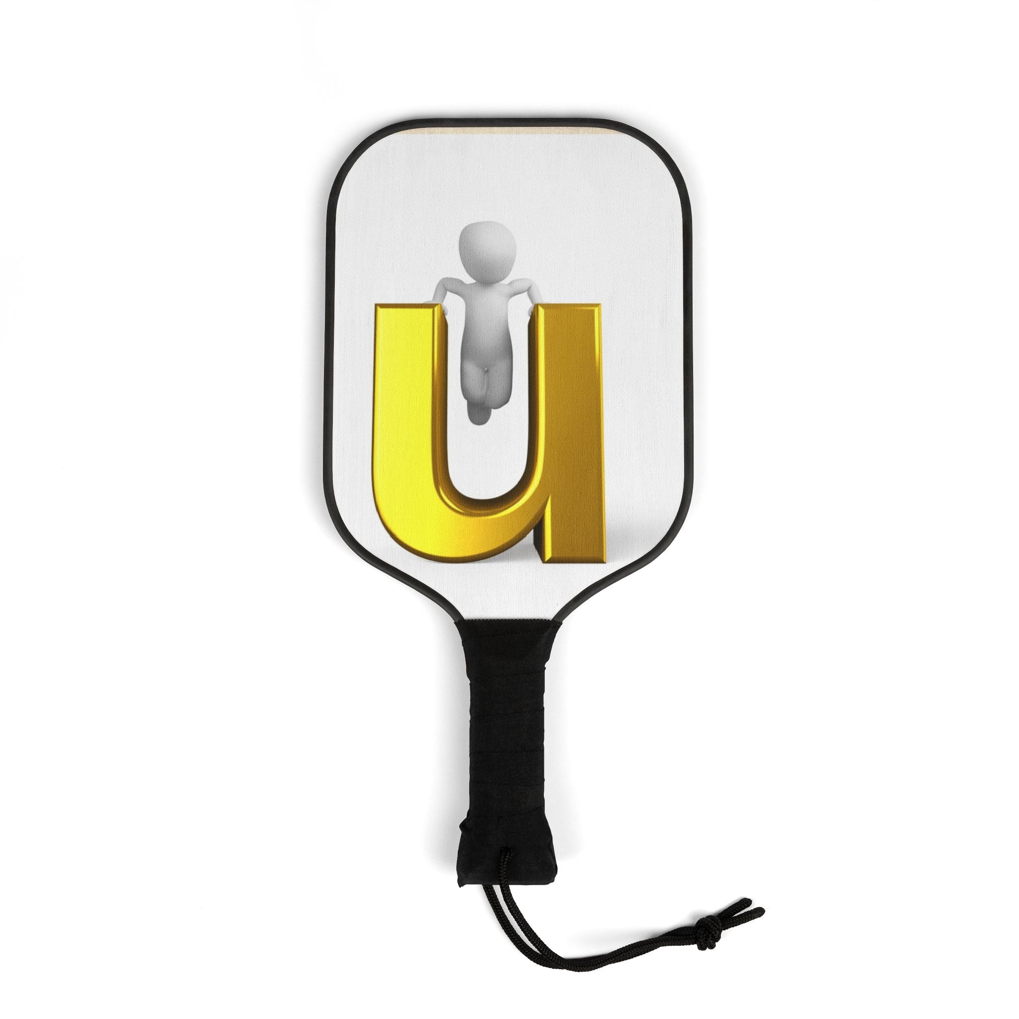 3D Gold Letter U Pickleball Paddle