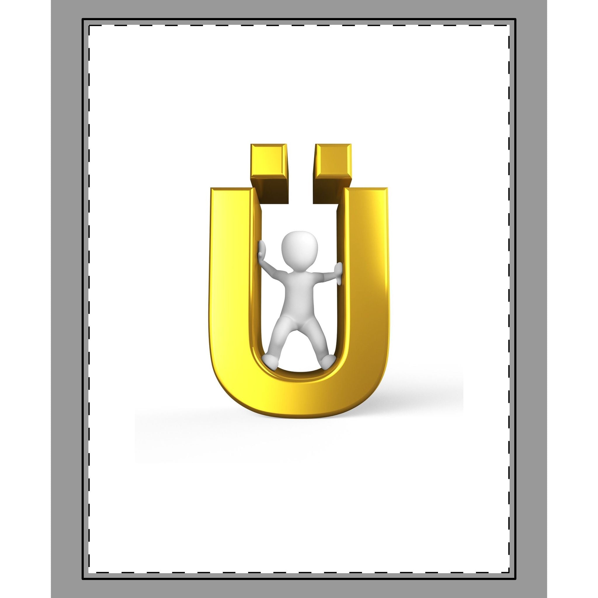 Golden Letter Ü with Figure Woven-Style Coverlet | Monogram Throw