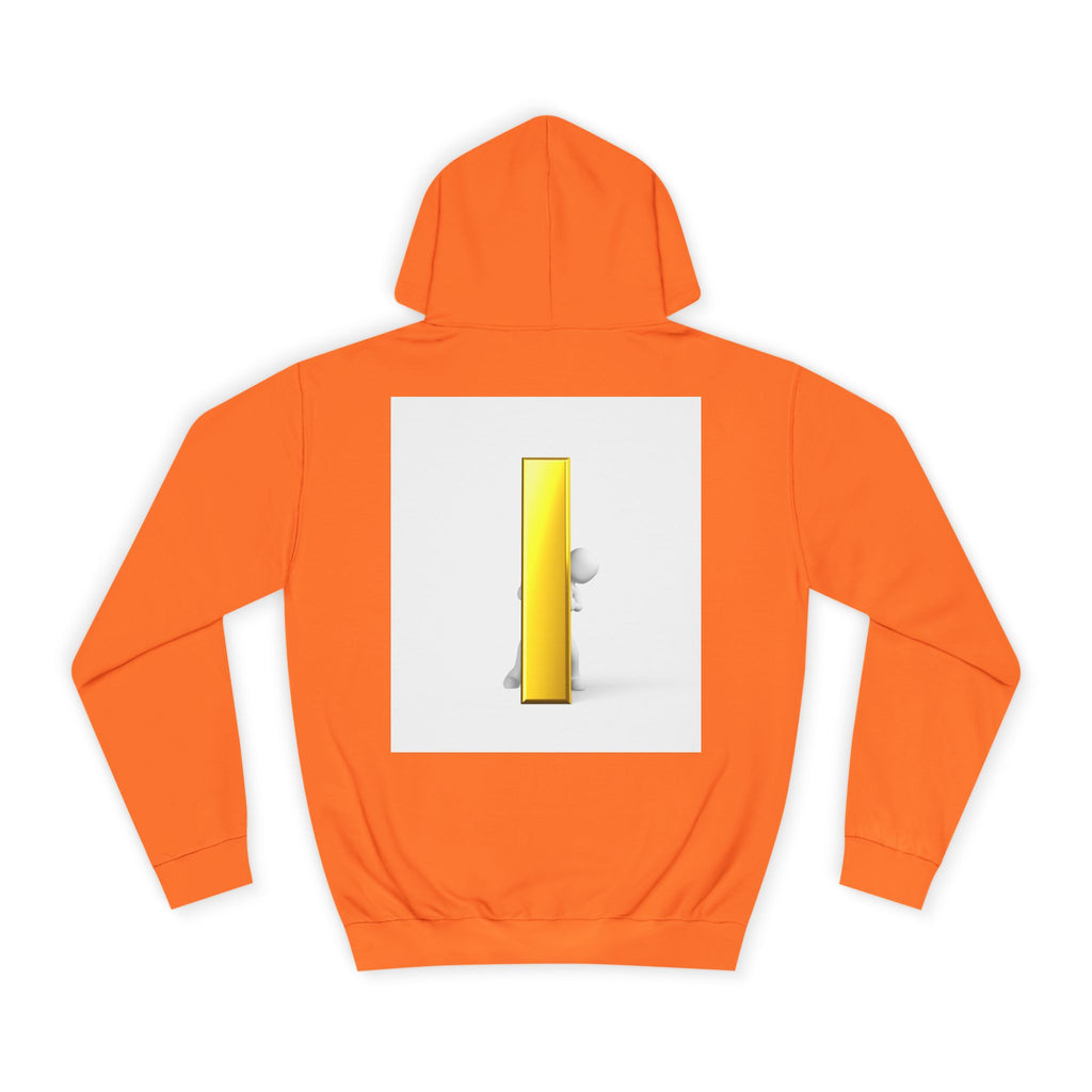 Gold Letter i Character Hoodie | Minimalist 3D Column Illustration