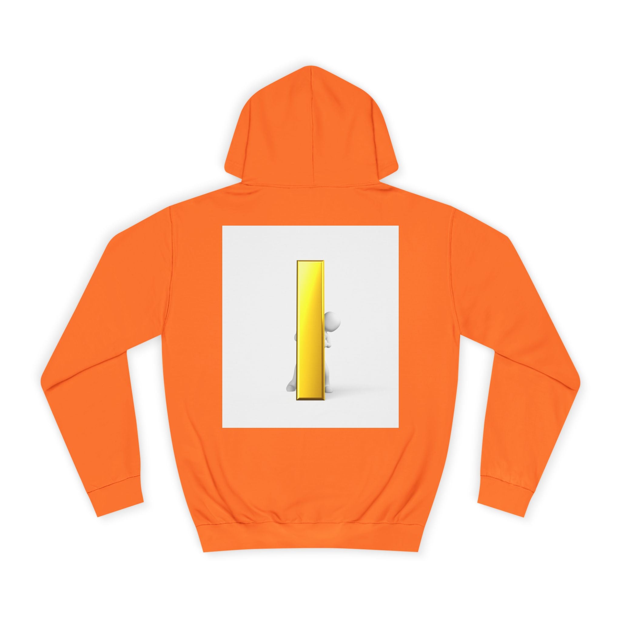 Gold Letter i Character Hoodie | Minimalist 3D Column Illustration