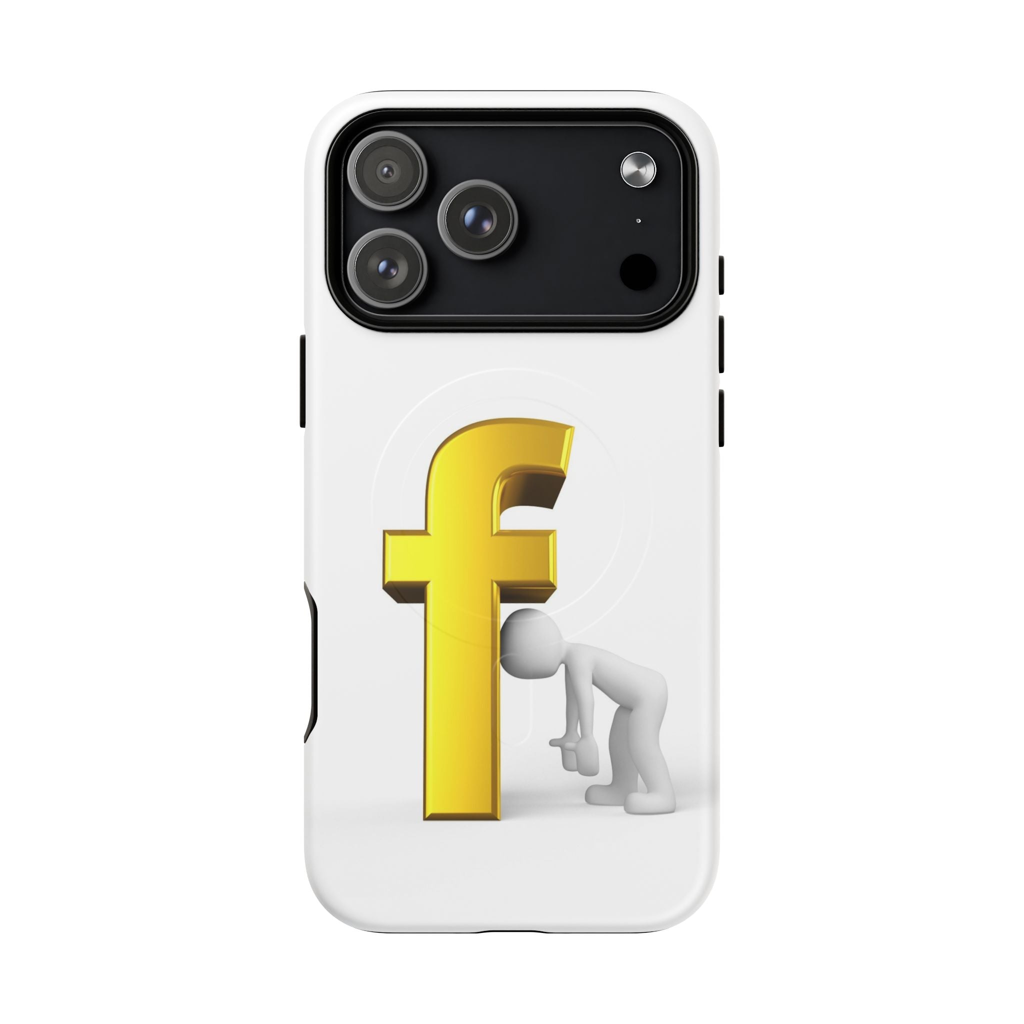 3D Gold Letter F Phone Case | Tough Magnetic Case