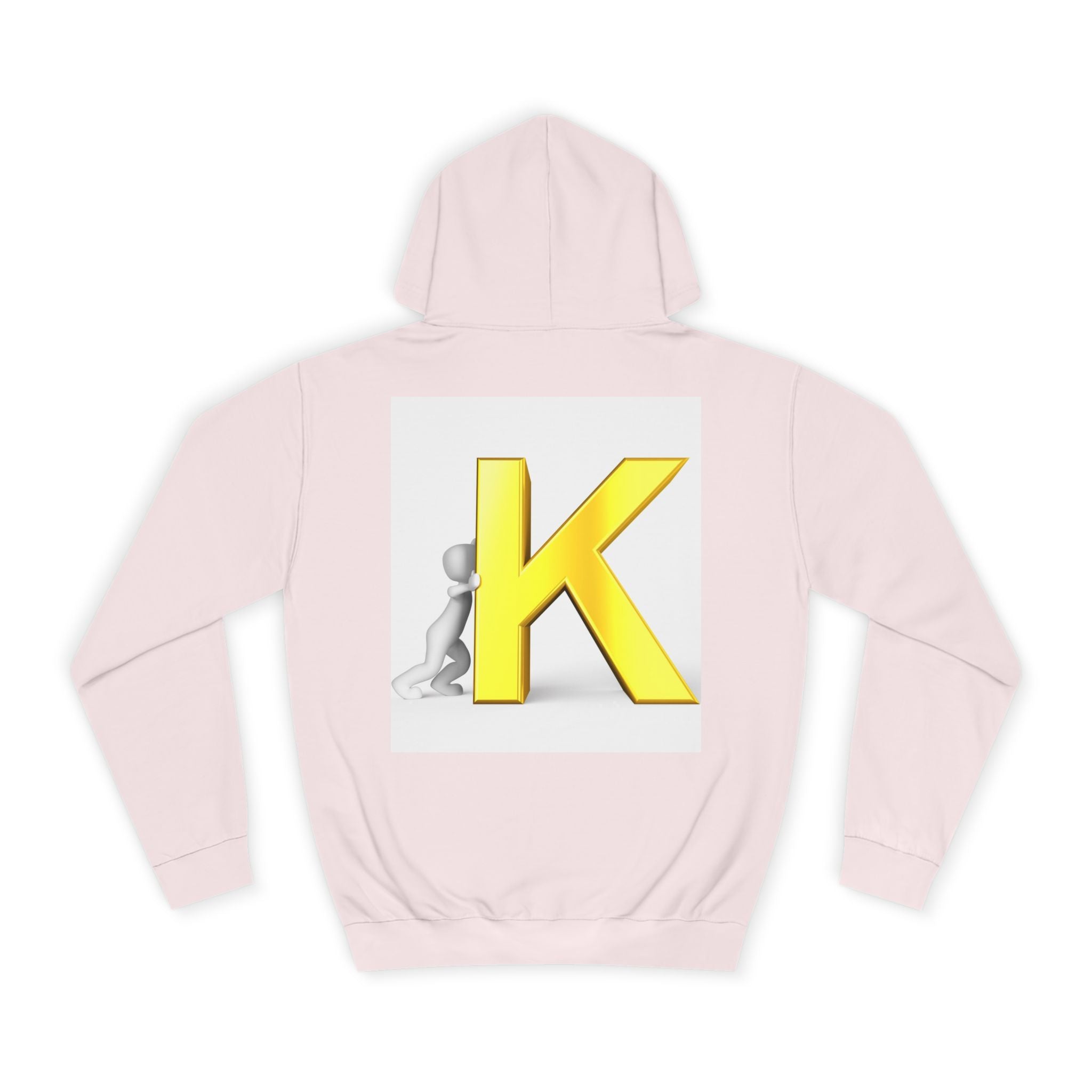 Yellow 3D Letter K hoodie | Initial Monogram, Alphabet Graphic