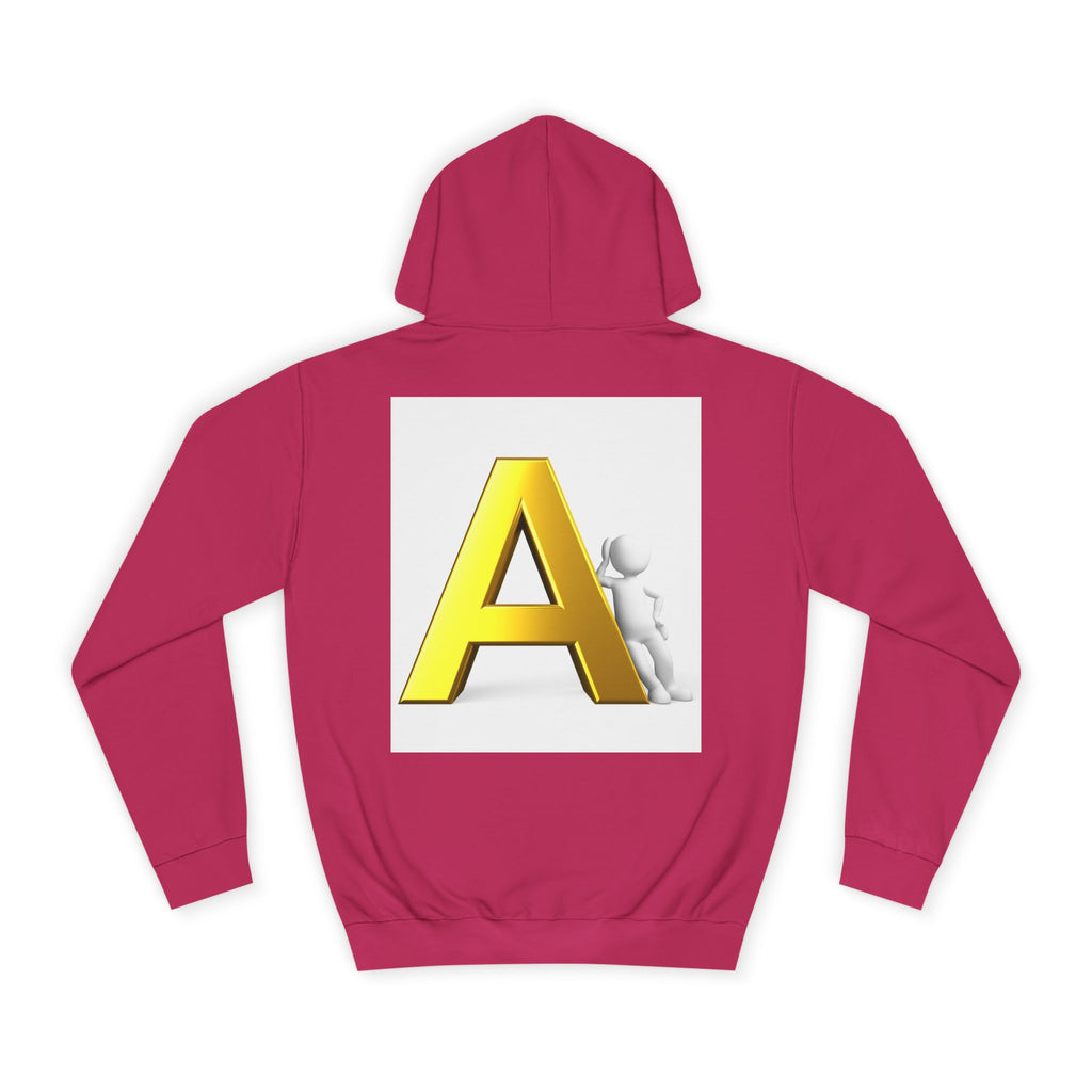 Gold 3D Letter A Hoodie | Monogram Initial A sweatshirt