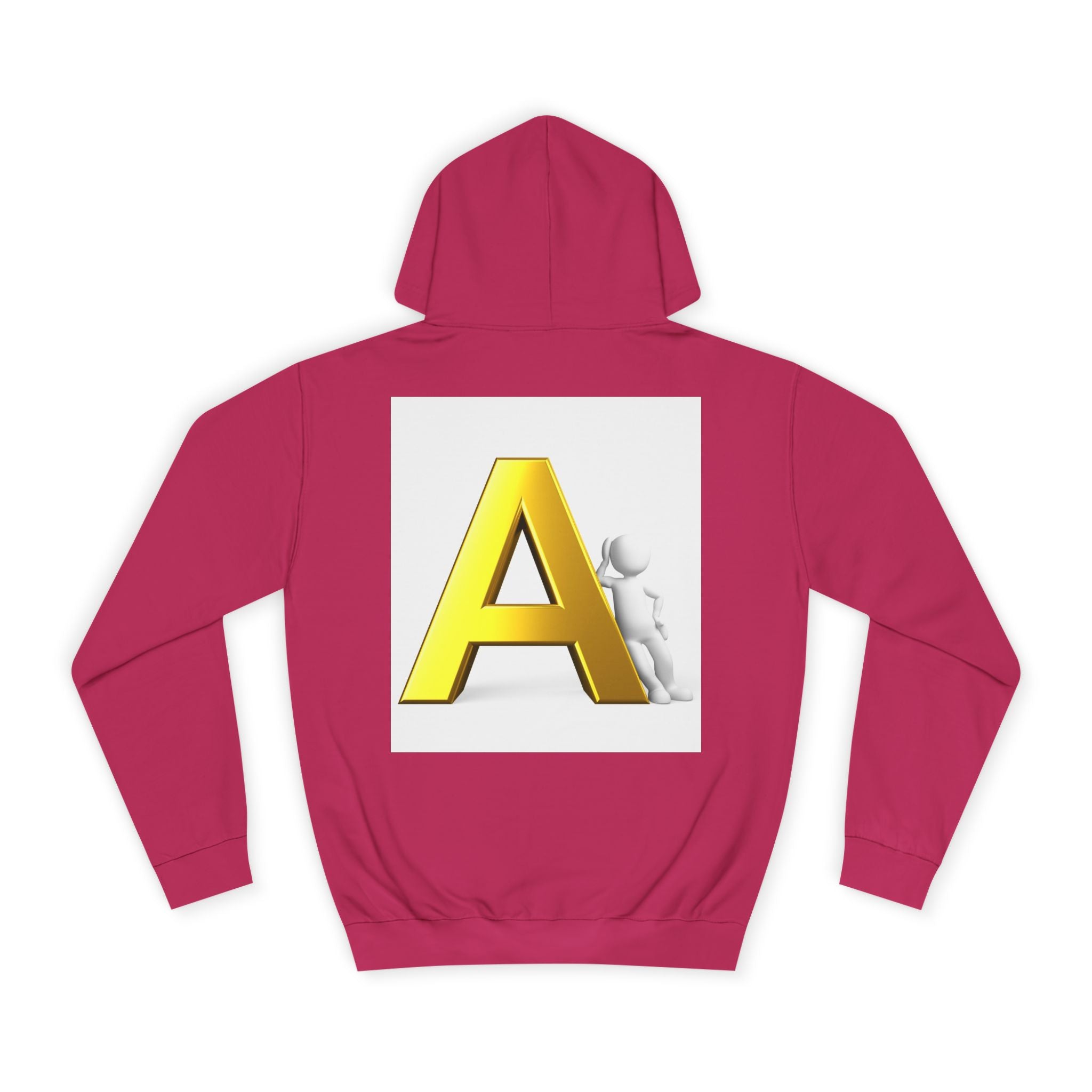 Gold 3D Letter A Hoodie | Monogram Initial A sweatshirt