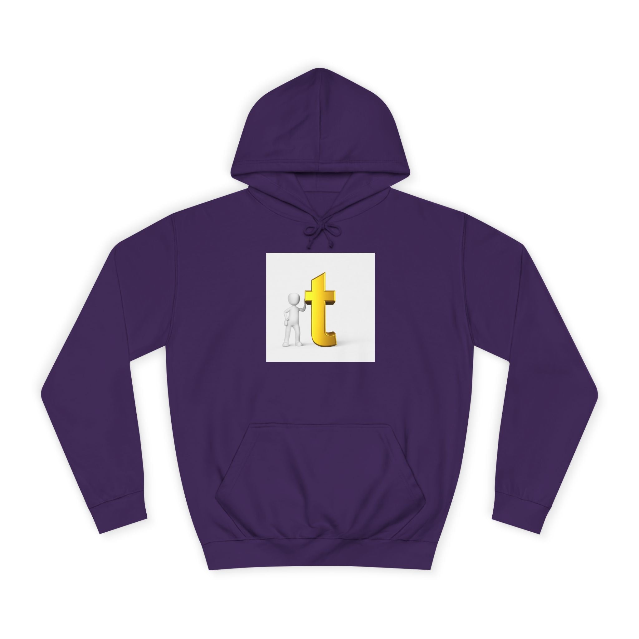 Sweat à capuche 3D Gold Letter T | Sweat-shirt initial minimaliste Letterman