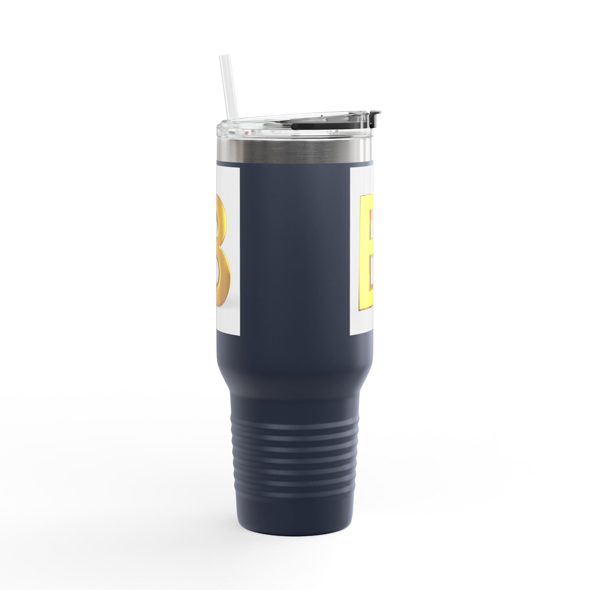 Mug de voyage isotherme doré en 3D avec la lettre B | 1,18 L