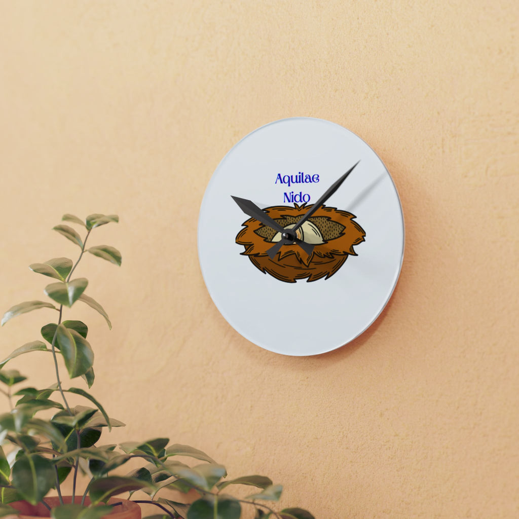Aquilae Nido Nest Illustration Acrylic Wall Clock | Bird Nest Decor