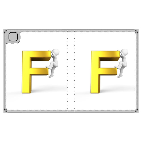 3D Climbing Figure Letter F Tablet Folio Case | Initial Monogram