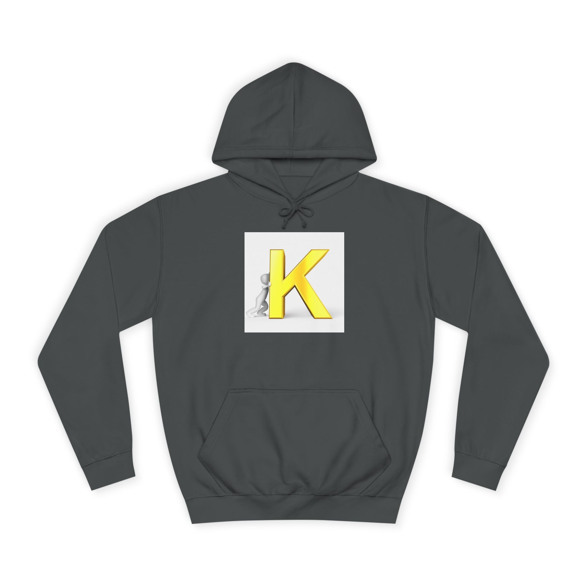 Yellow 3D Letter K hoodie | Initial Monogram, Alphabet Graphic