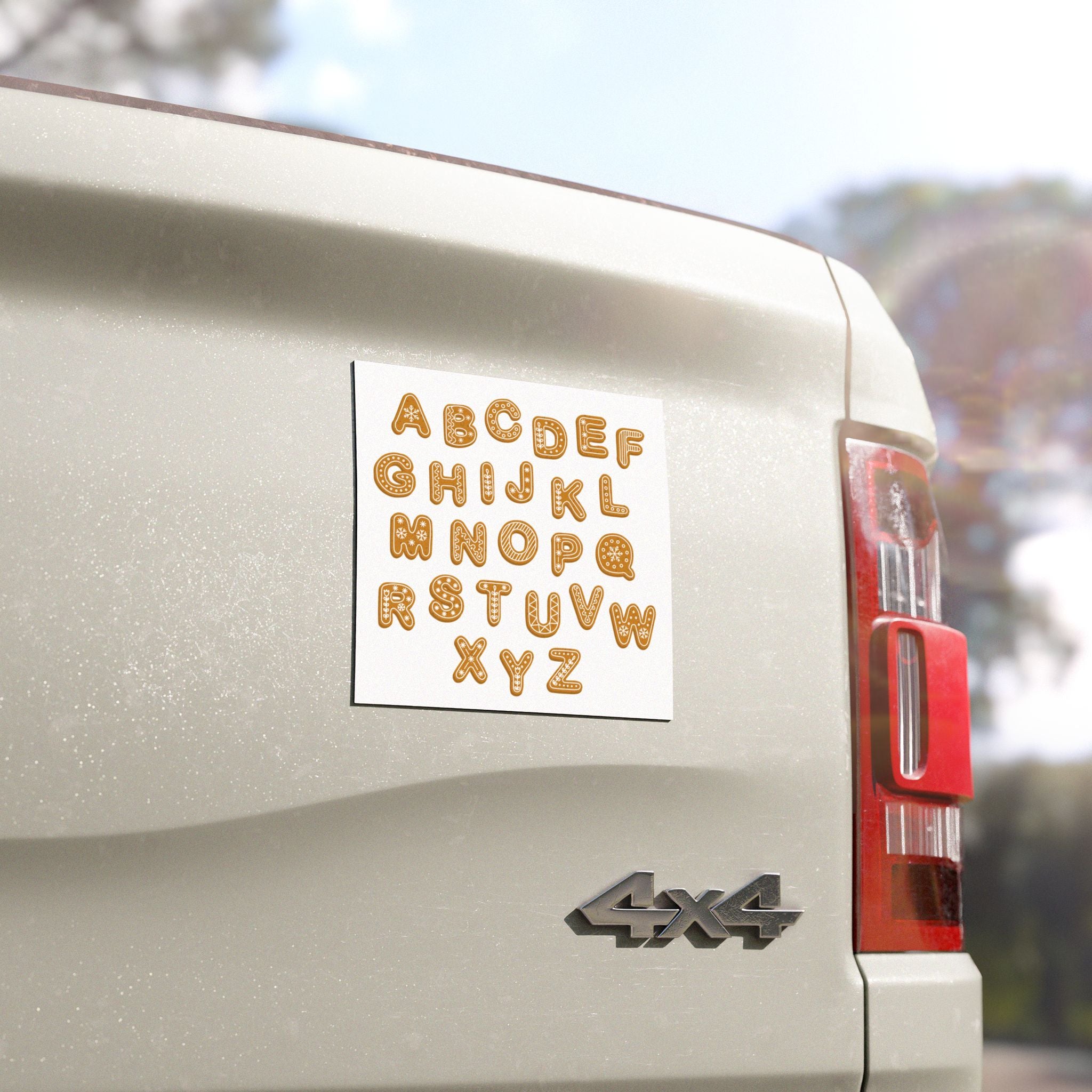 Gingerbread Alphabet Car Magnets | Holiday Letter Magnetic Decals