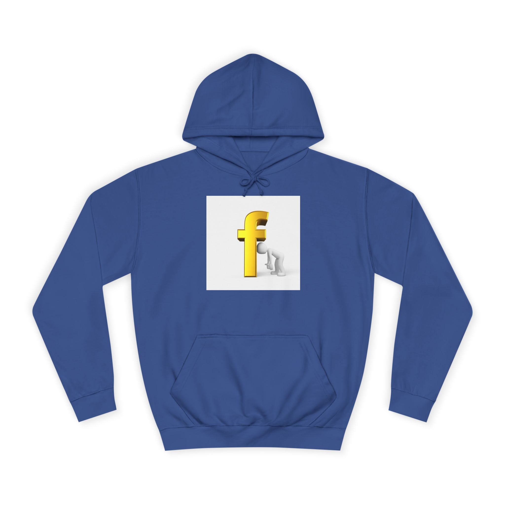 Yellow 3D Letter F Kneeling Figure Hoodie | Typography Graphic