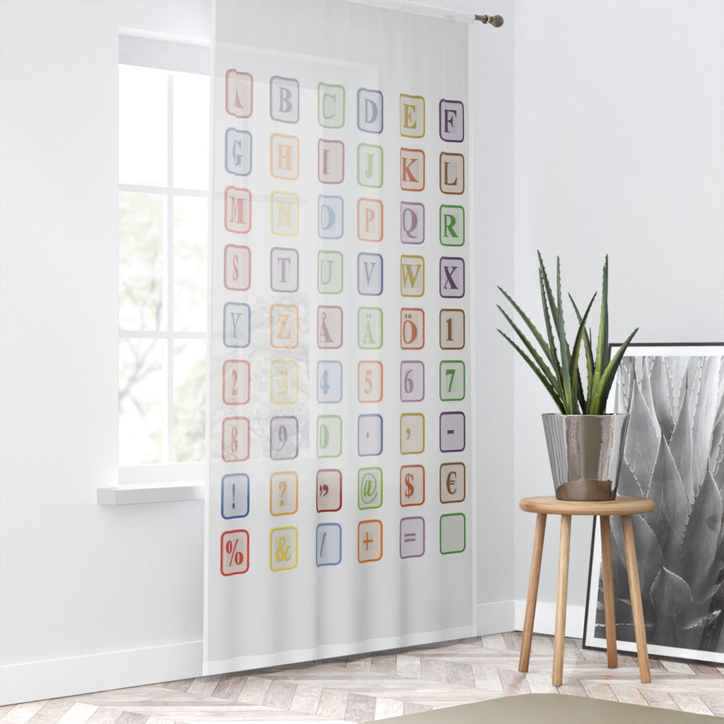 Alphabet Blocks Window Curtain | Colorful ABC Letters, Numbers & Symbols