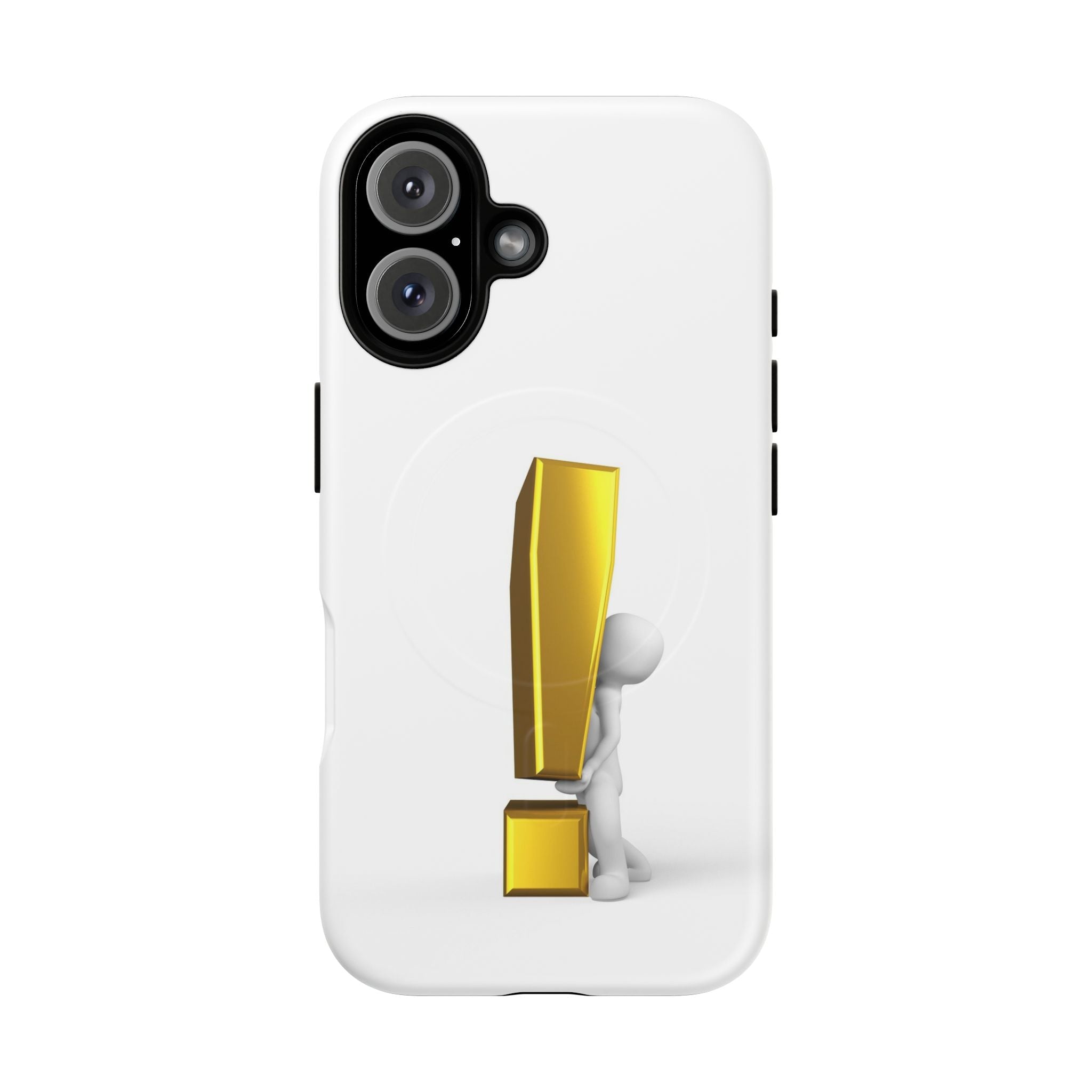 Coque de téléphone aimantée robuste Point d'exclamation doré