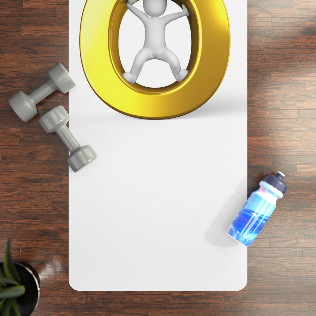 Gold Letter O With Figure Yoga Mat | Rubber Exercise Mat