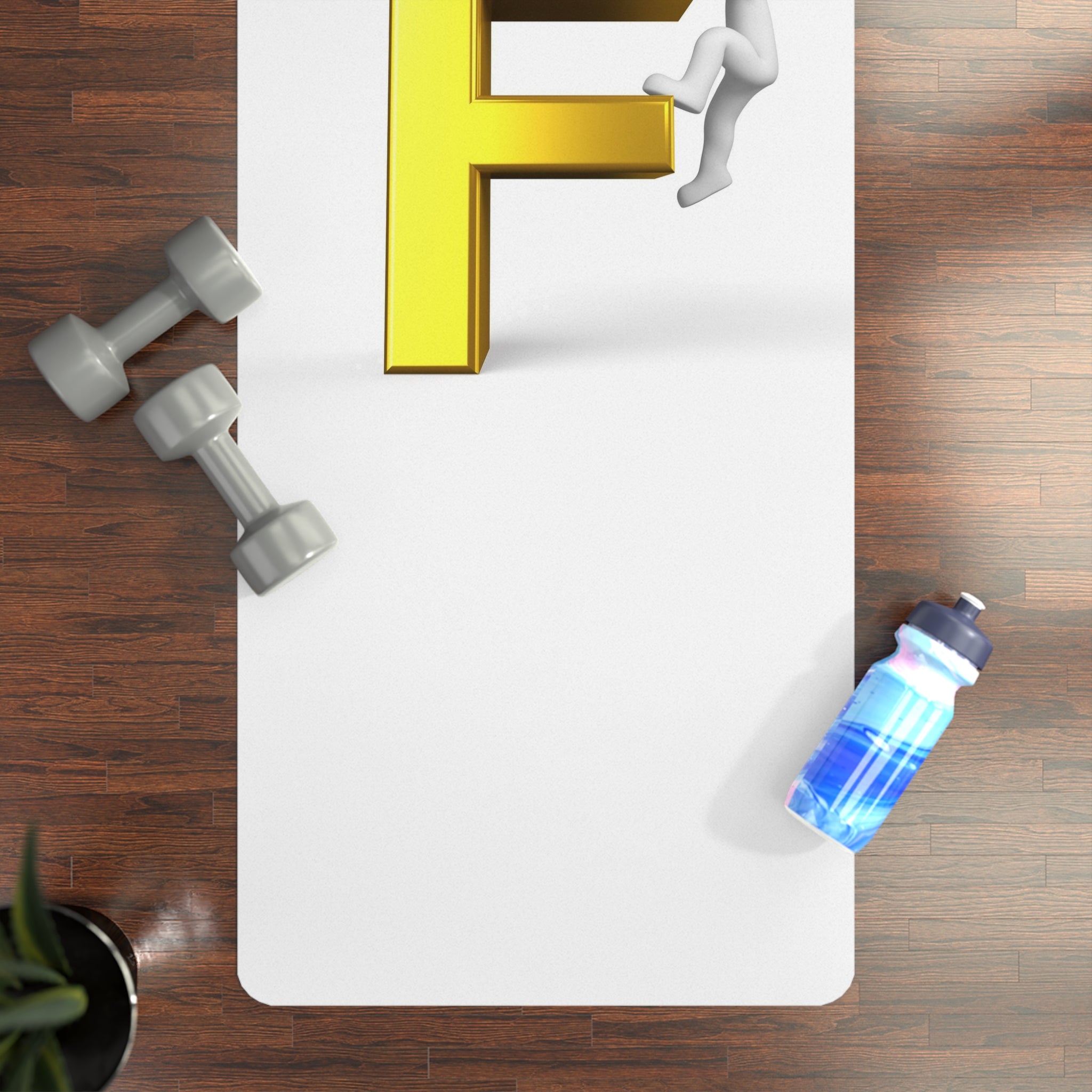 3D Letter F Climber Rubber Yoga Mat | Monogram Initial Exercise Mat