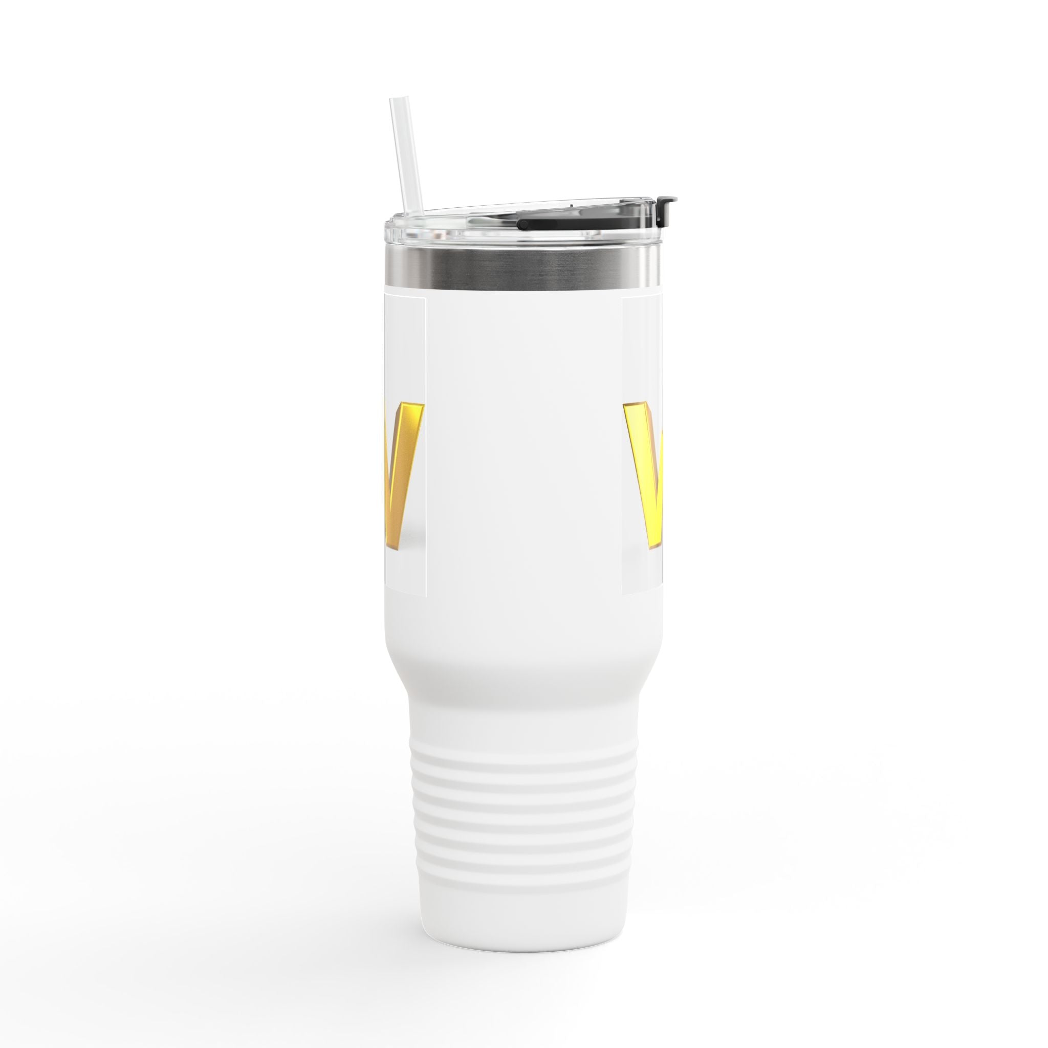 Mug de voyage isotherme 40 oz avec lettre W dorée en 3D et figurine
