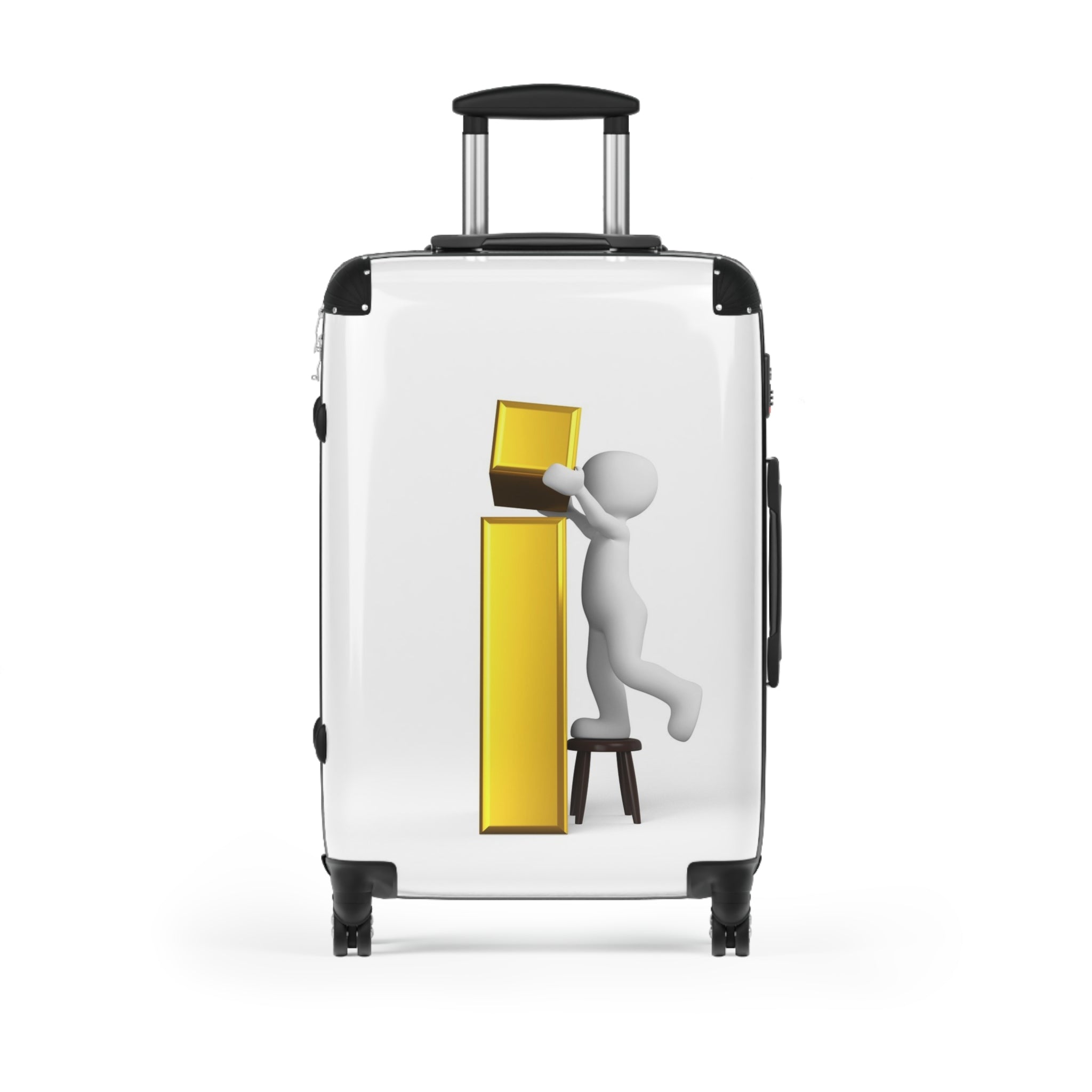 Bonhomme allumette 3D Lettre i en or Bâtiment Valise | Bagages de voyage