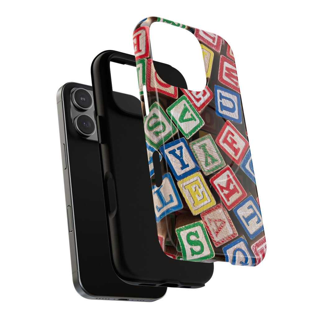 Vintage Alphabet Blocks Phone Case | Tough Magnetic Case