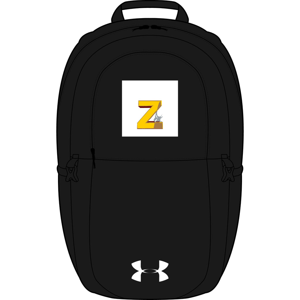 Yellow Block Letter Z Monogram Backpack | Embroidered Initial on Under Armour Backpack