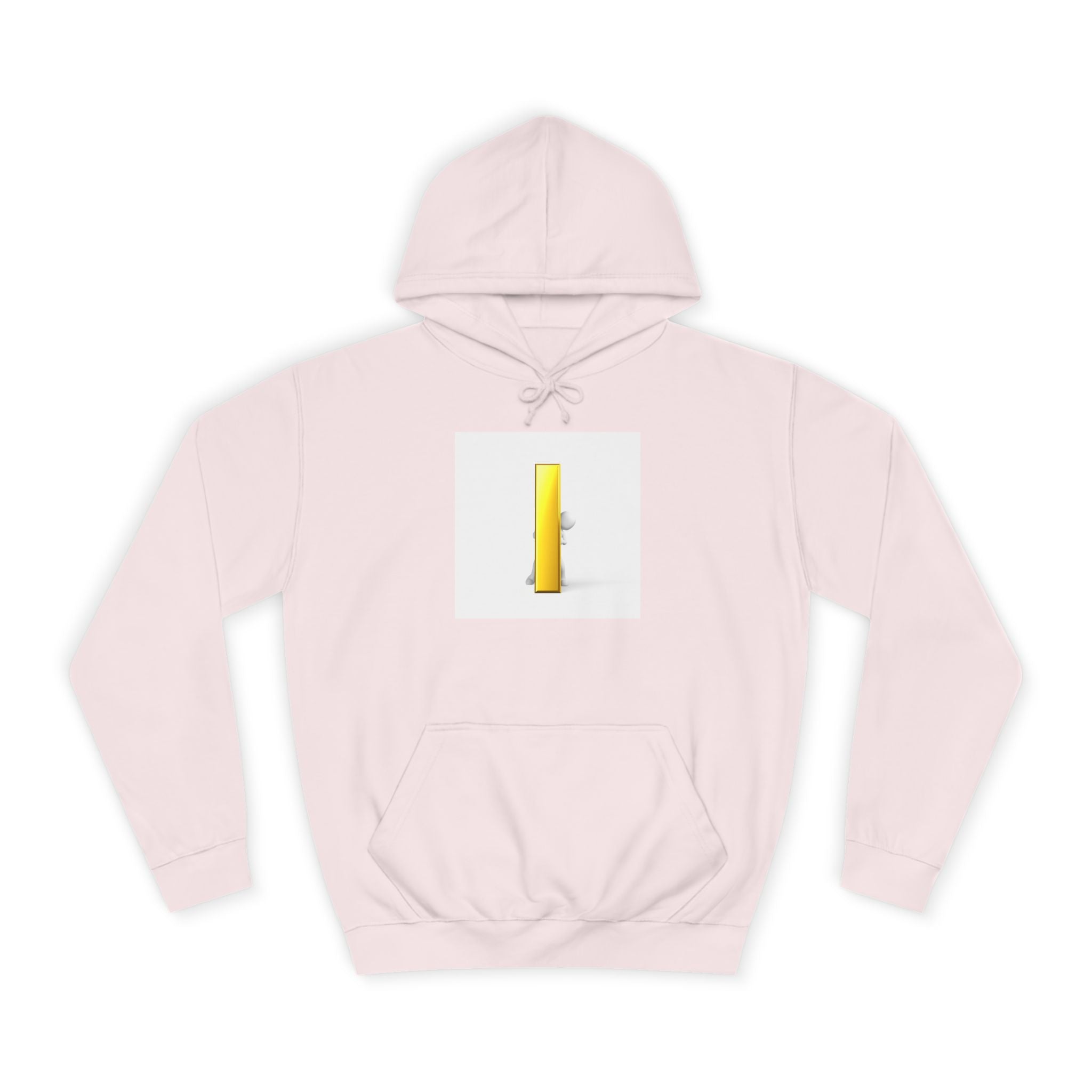 Gold Letter i Character Hoodie | Minimalist 3D Column Illustration