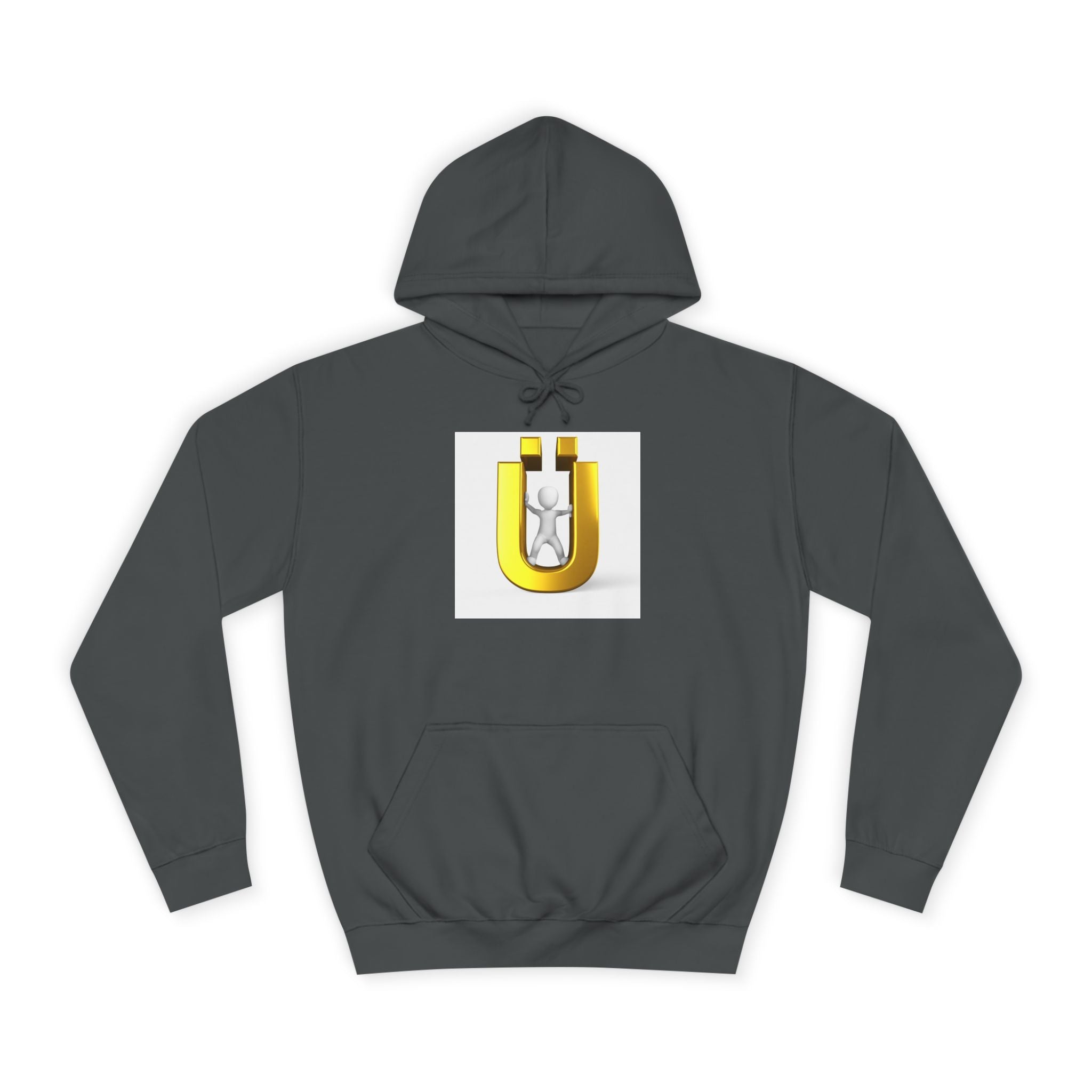 Sweat à capuche avec logo lettre Ü doré | Sweat-shirt initial U de la personne 3D