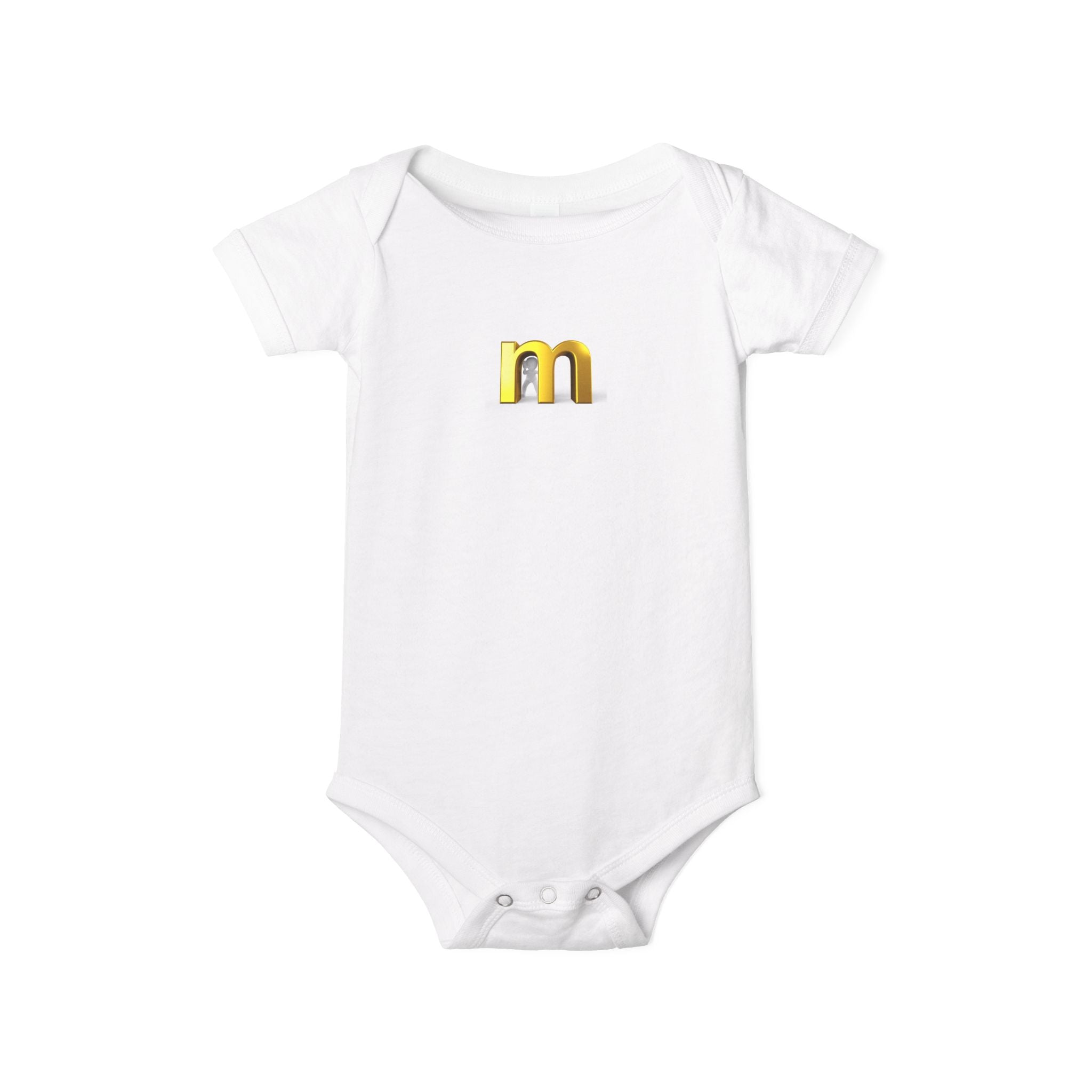 Body bébé « M » doré | Body de bébé monogramme initiale