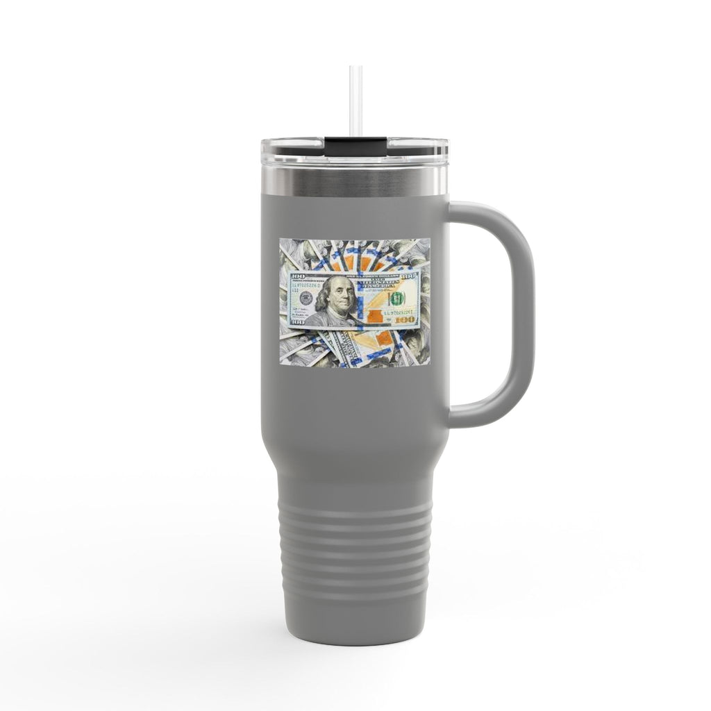 Stacked Hundred Dollar Bills Insulated Travel Mug | 40oz