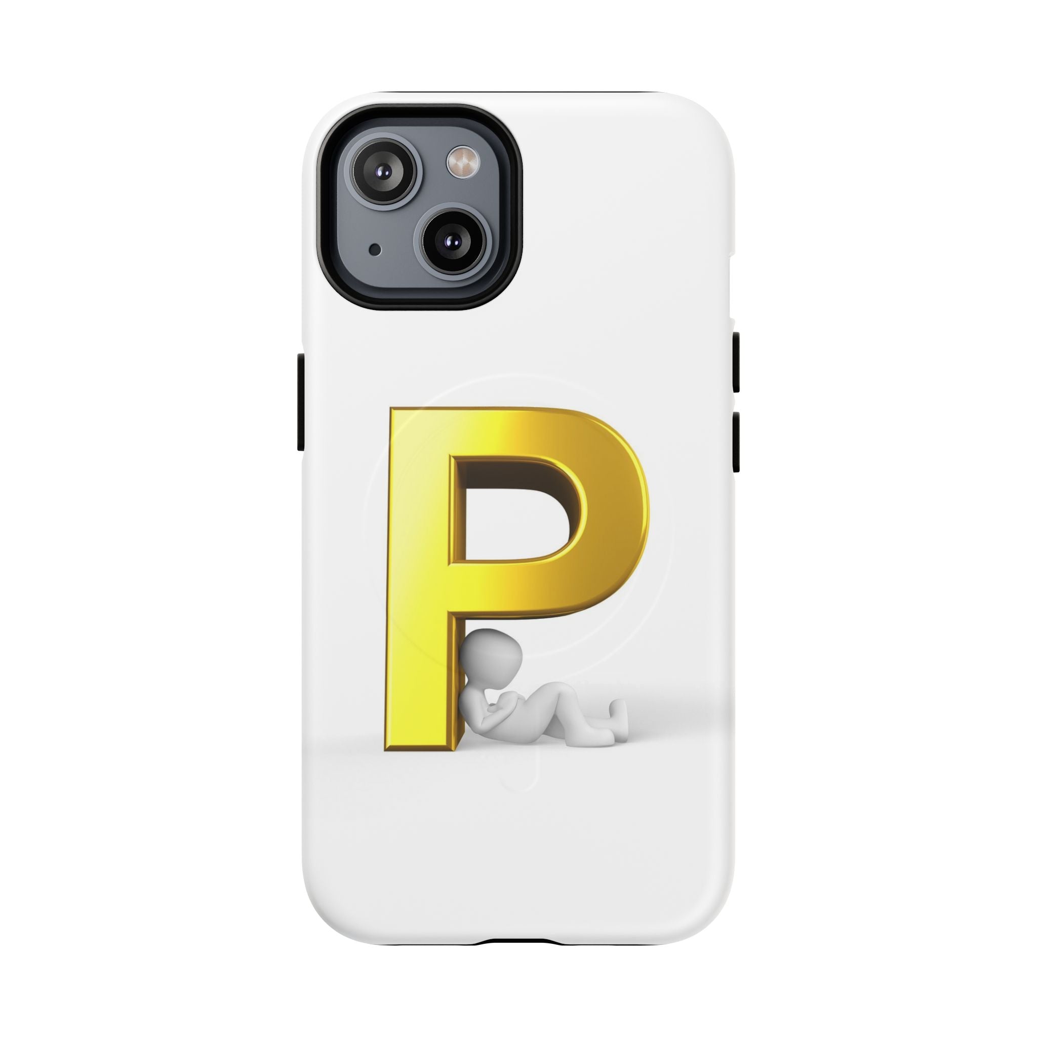 Coque de Téléphone Monogramme Lettre P Dorée | Coque Magnétique Robuste