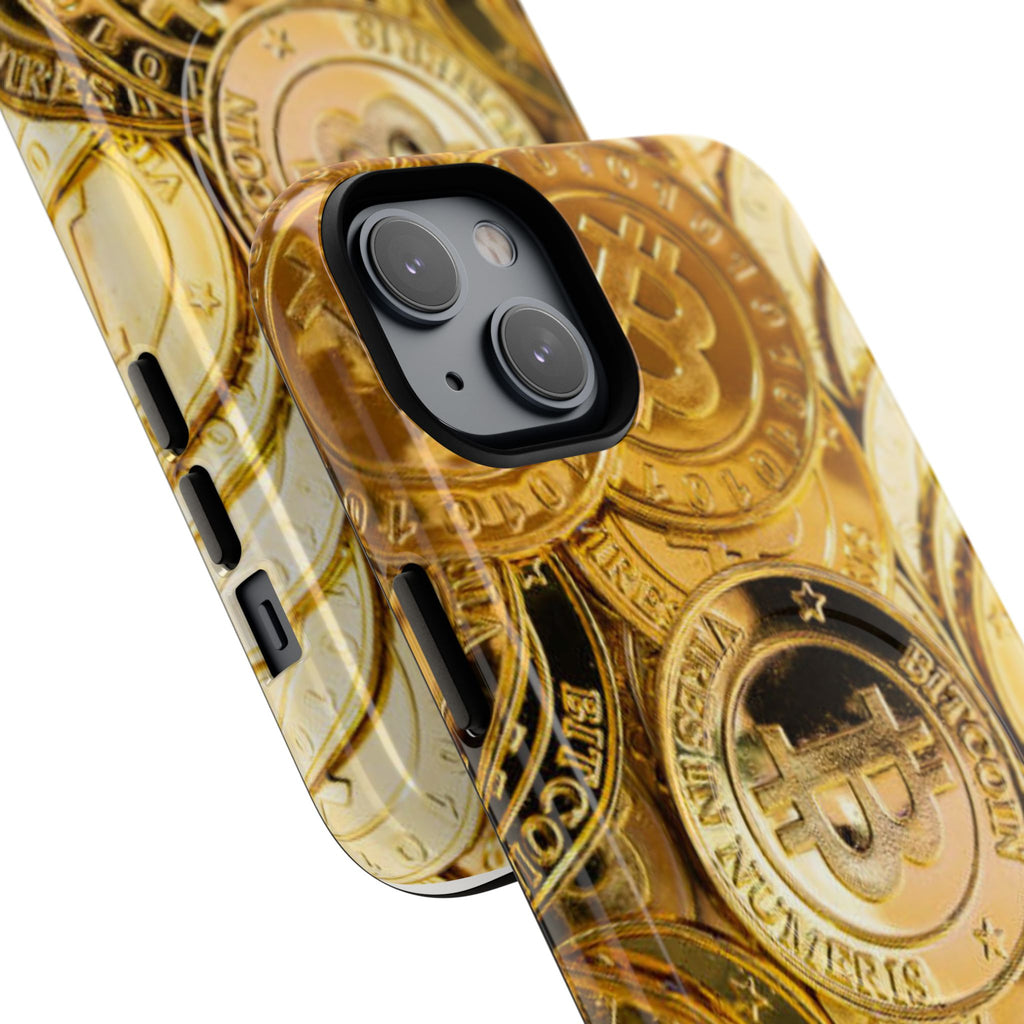 Gold Bitcoin Coins Phone Case | Tough Magnetic Case