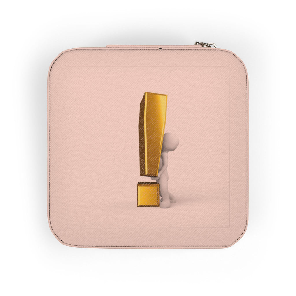 Minimalist Exclamation Accent Jewelry Travel Case | Compact Faux Leather