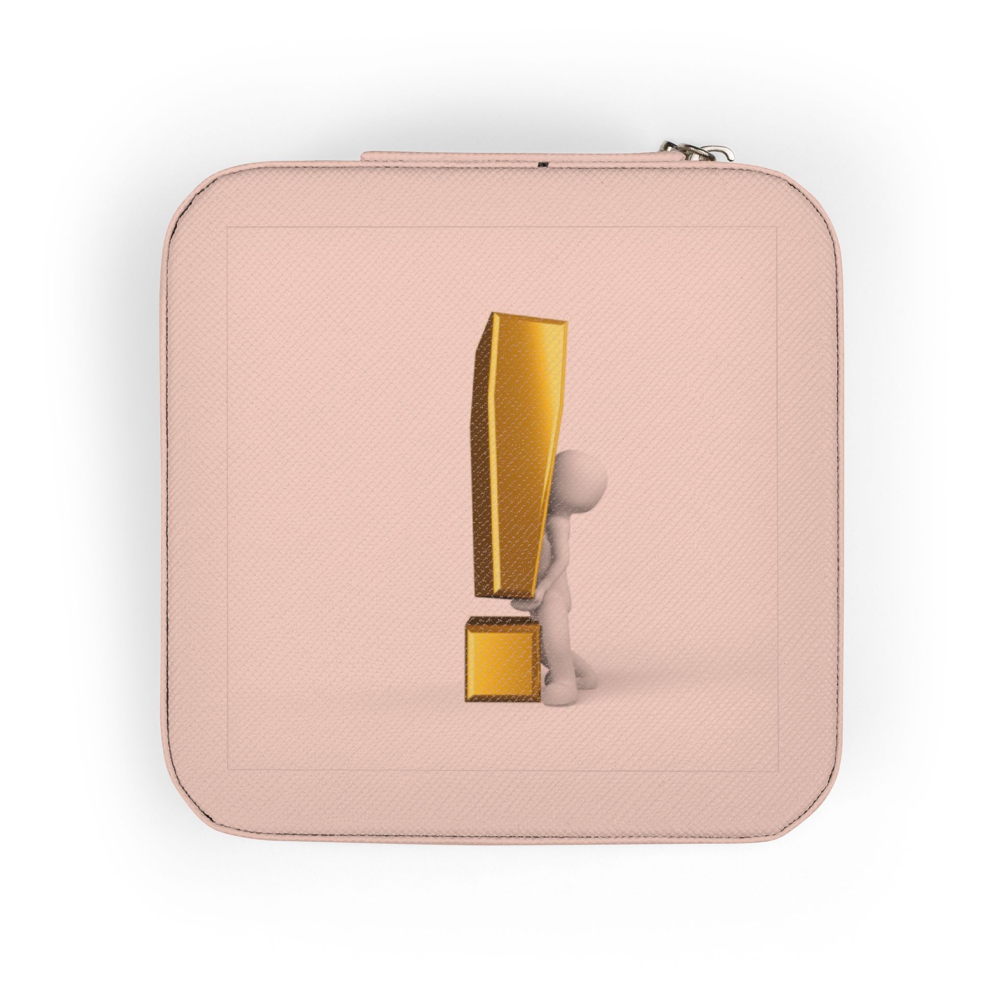 Minimalist Exclamation Accent Jewelry Travel Case | Compact Faux Leather