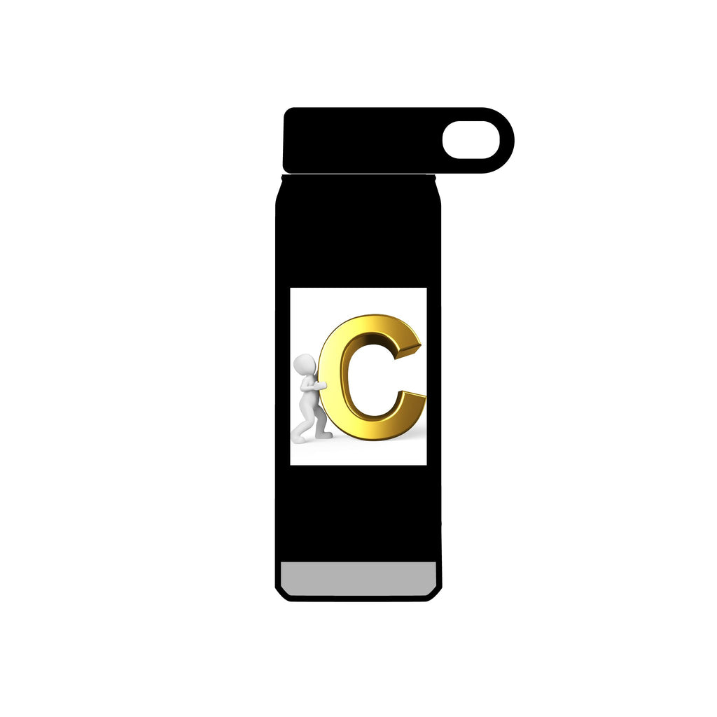 Gold Letter C Monogram Water Bottle | 20oz Initial Bottle