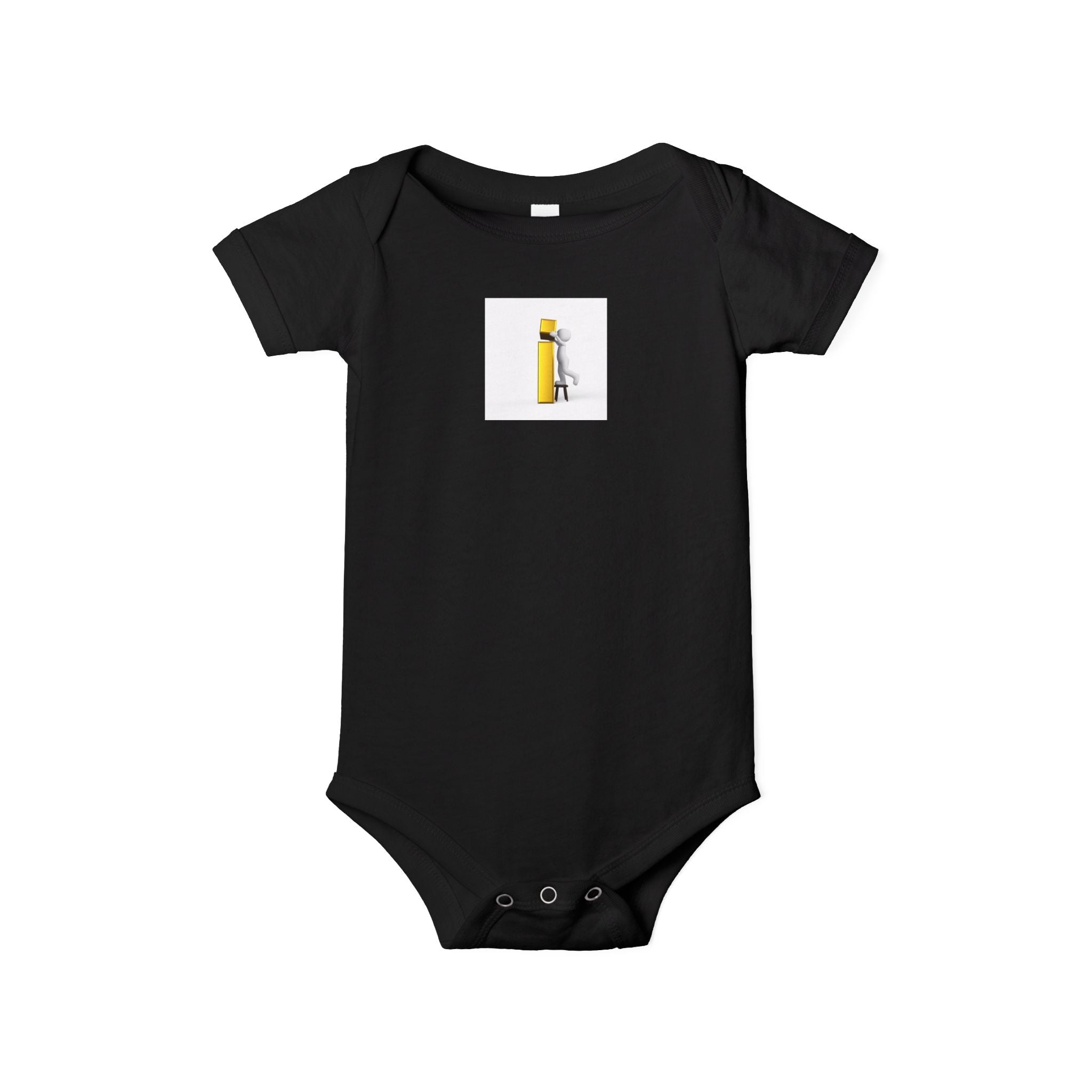 Grenouillère Bébé Jaune Lettre i avec Petite Figurine de Construction | Body Bébé