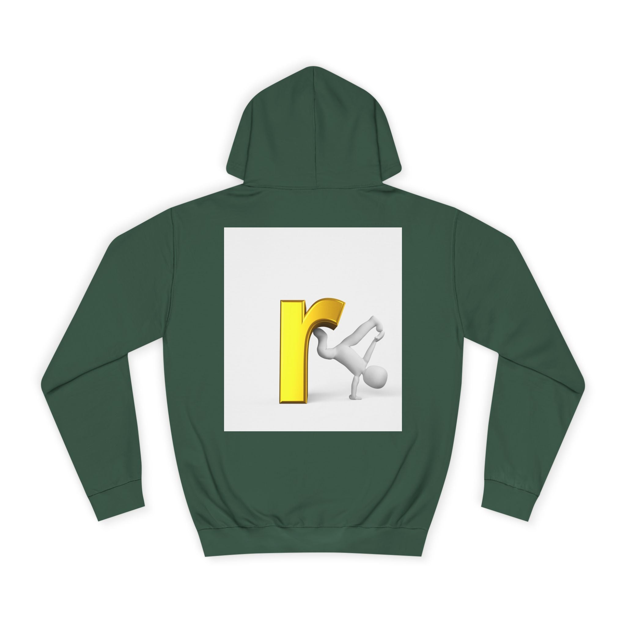 Yellow Letter R Character Hoodie | Playful Typographic Design