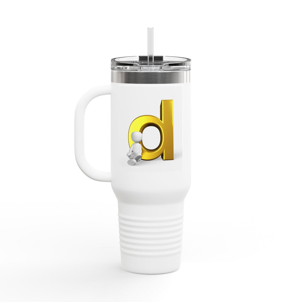 Gold Letter D Initial Travel Mug | 40oz Insulated Tumbler