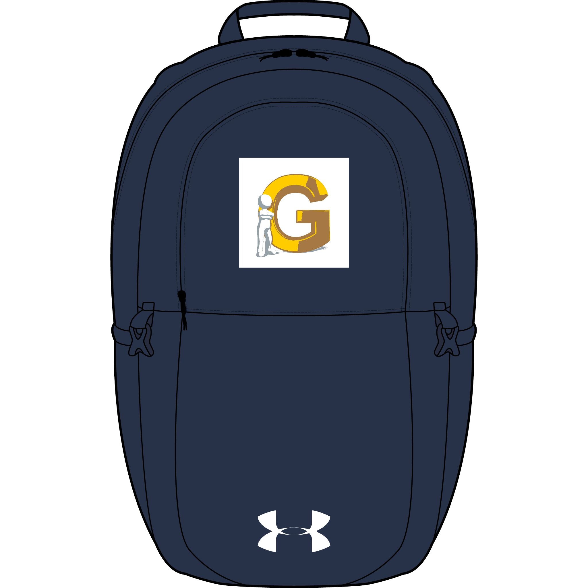 Gold Letter G Logo Backpack | Embroidered Initial Monogram Backpack