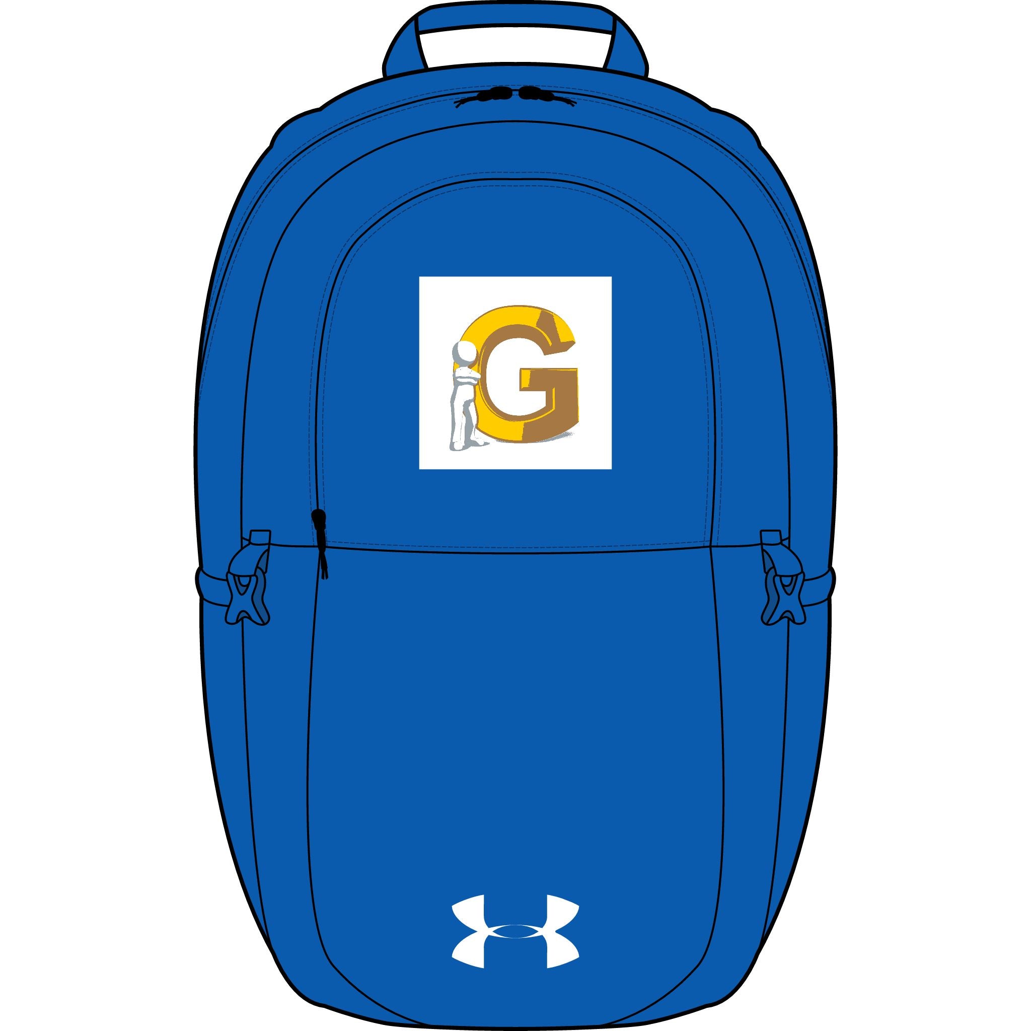 Rucksack mit goldenem Buchstaben G Logo | Bestickter Rucksack mit Initialen-Monogramm