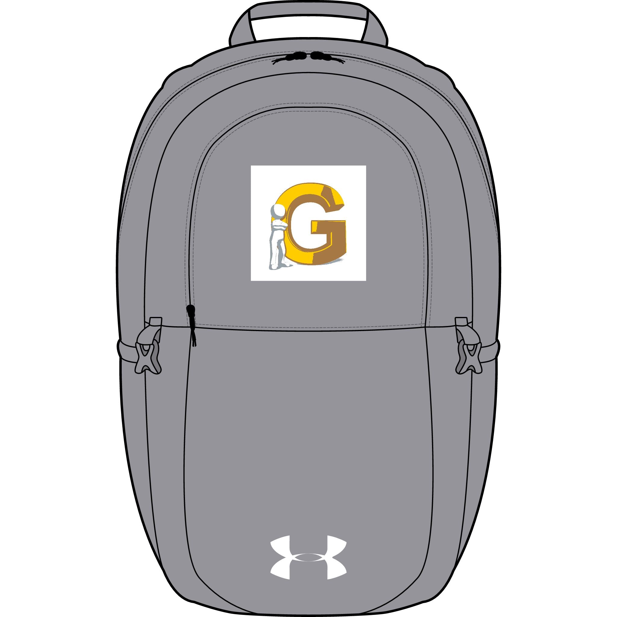 Rucksack mit goldenem Buchstaben G Logo | Bestickter Rucksack mit Initialen-Monogramm