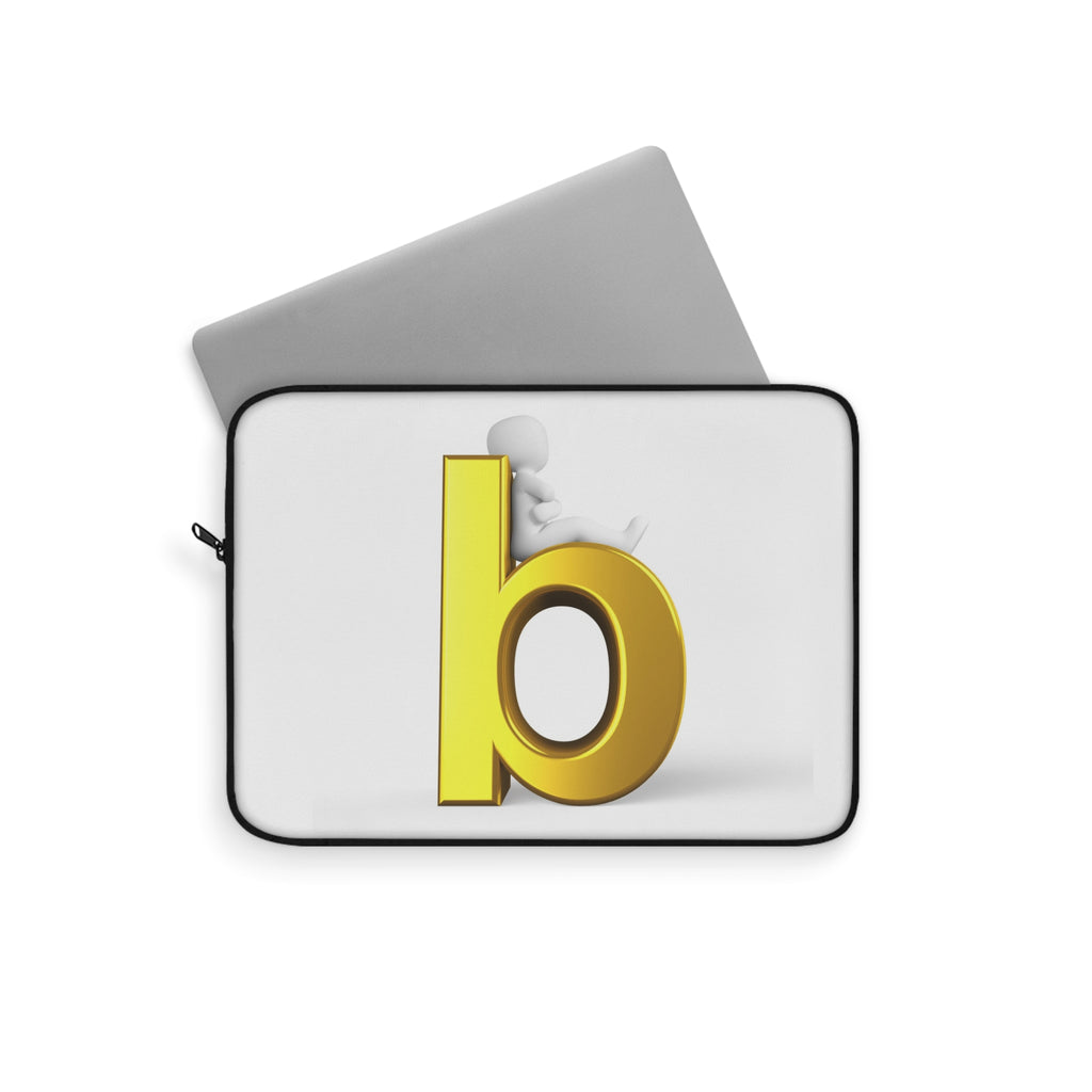 Gold Letter B Laptop Sleeve | Minimal Monogram Initial Case