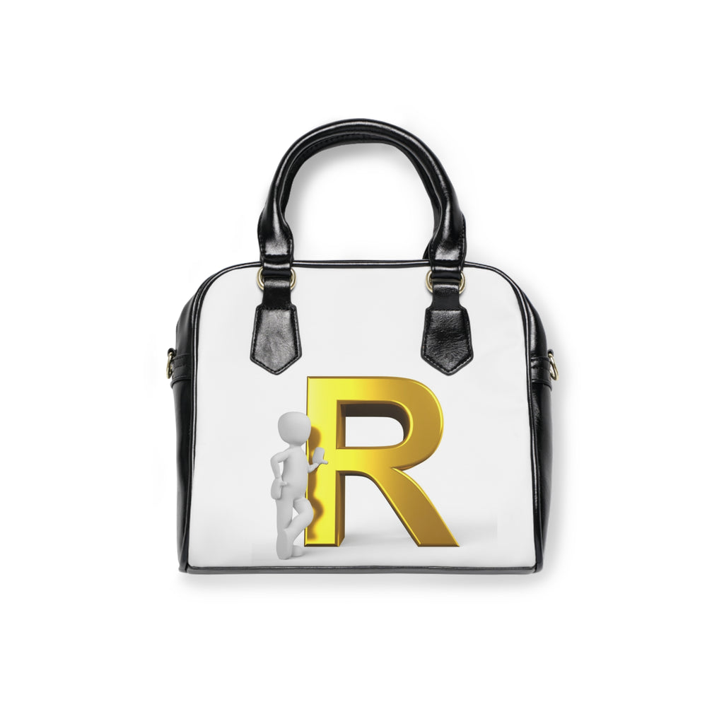 Gold Letter R Monogram Shoulder Handbag | Initial R Purse