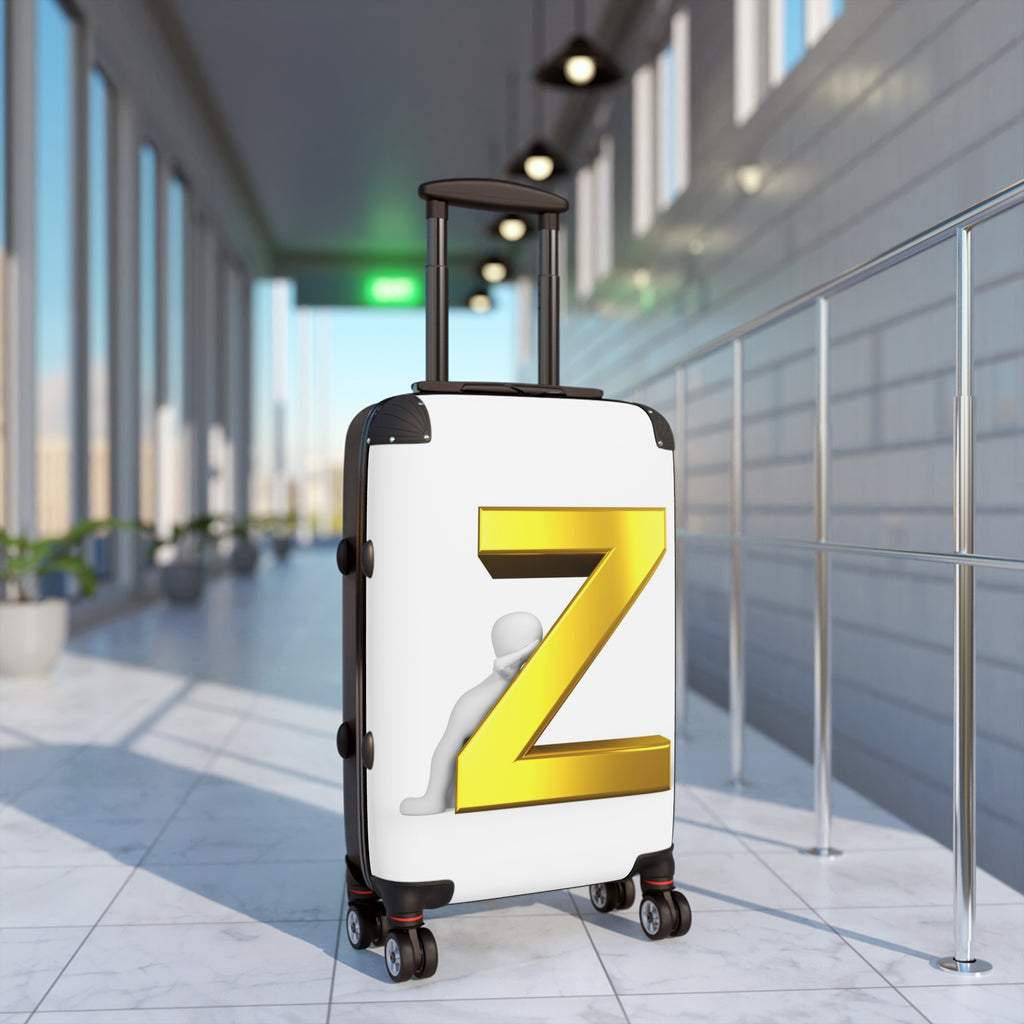 Gold 3D Letter Z Suitcase | Personalized Monogram Luggage