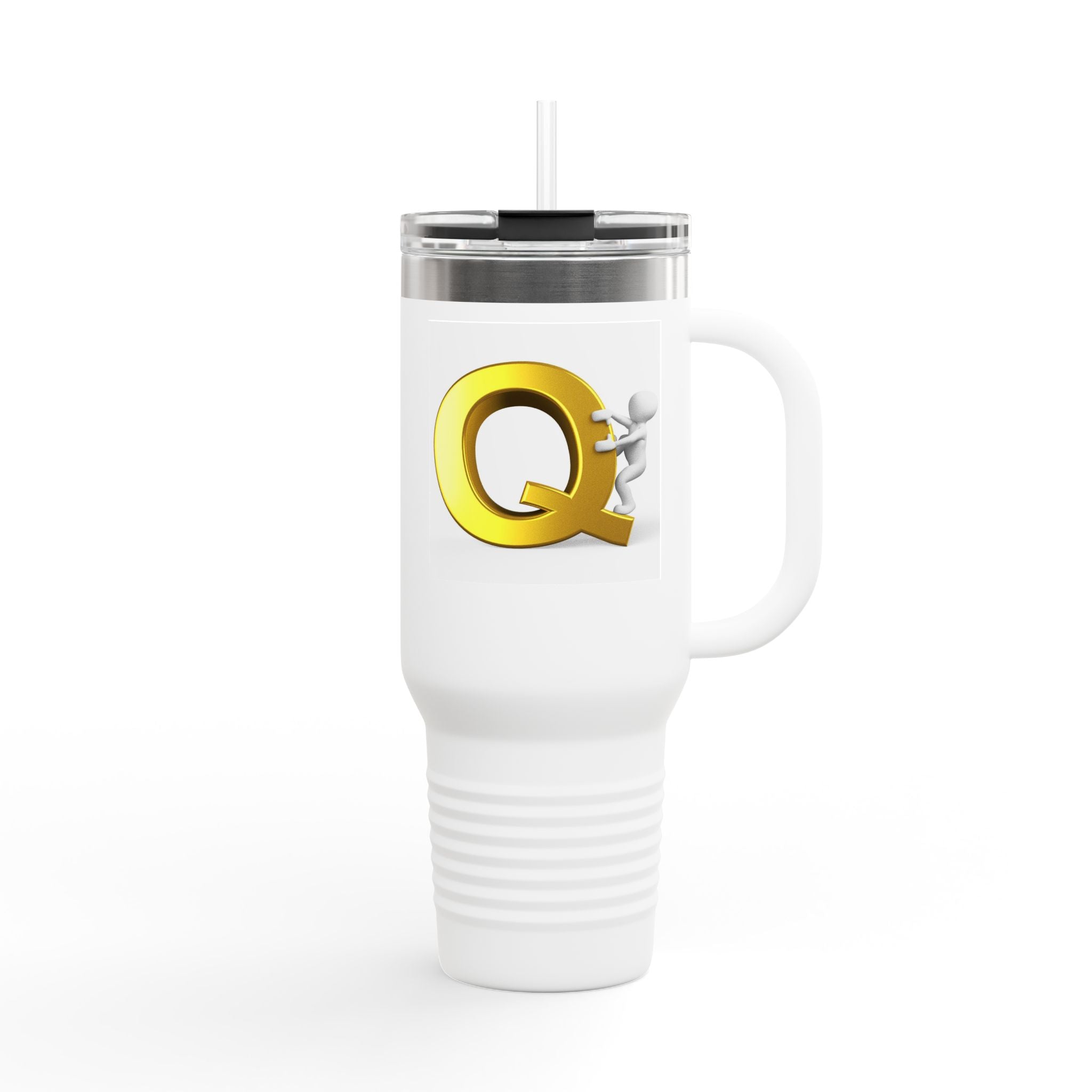 Gold Letter Q Monogram Travel Mug | 40oz Insulated Tumbler